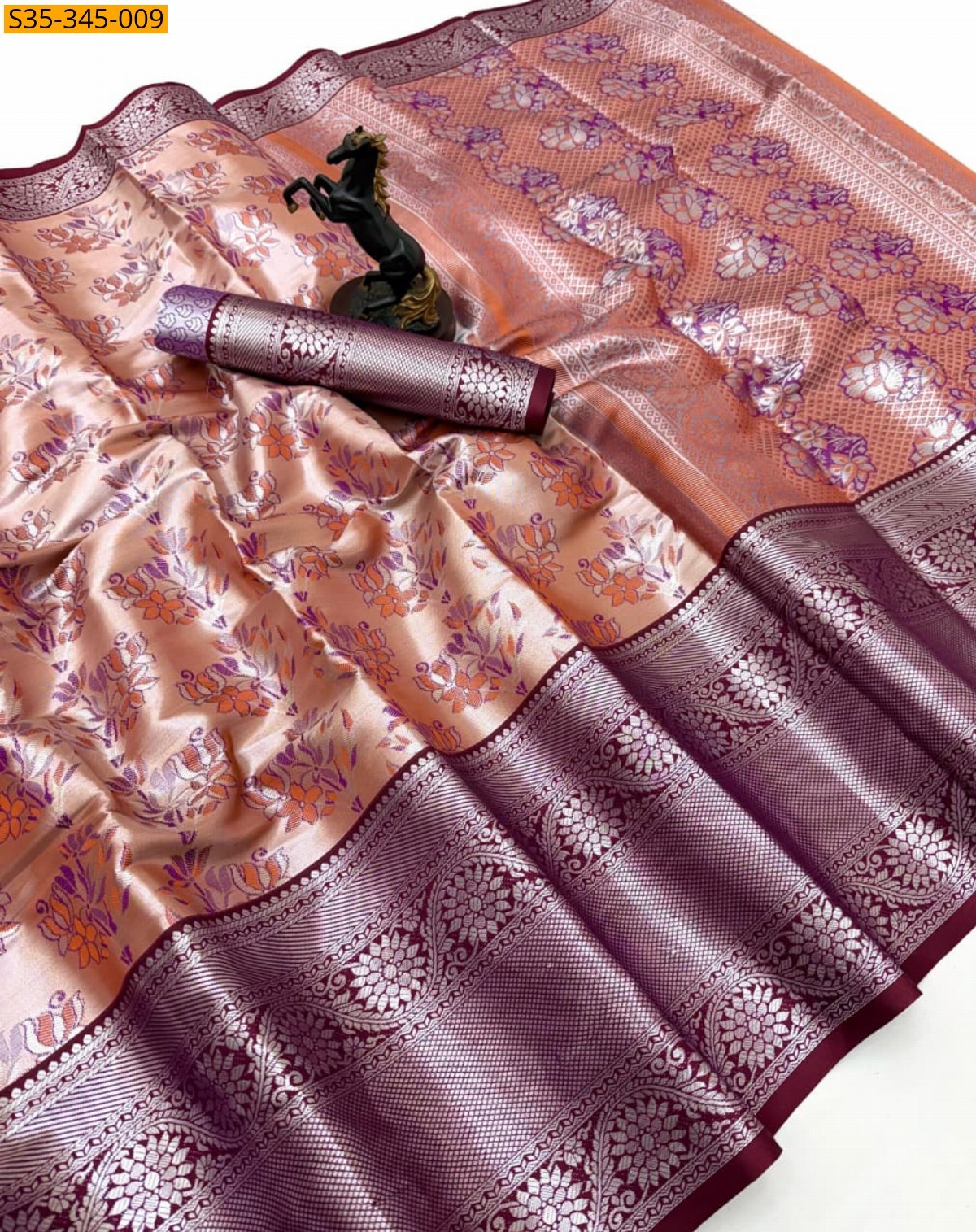 Sandal Fancy Kanjivaram silk saree