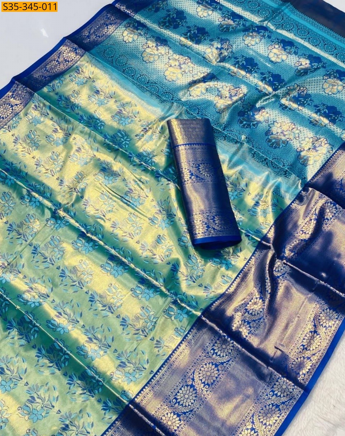 Fancy Kanjivaram silk saree - Blue