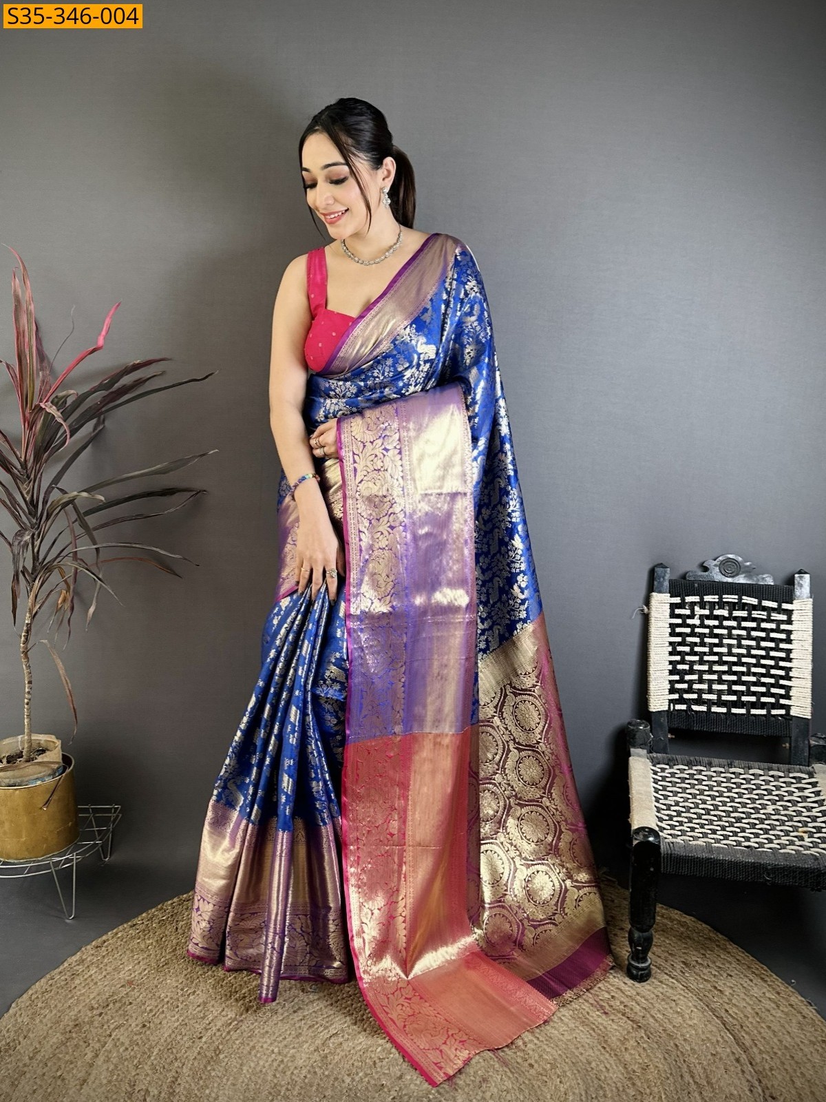 Blue Kanjivaram Katan Silk Saree