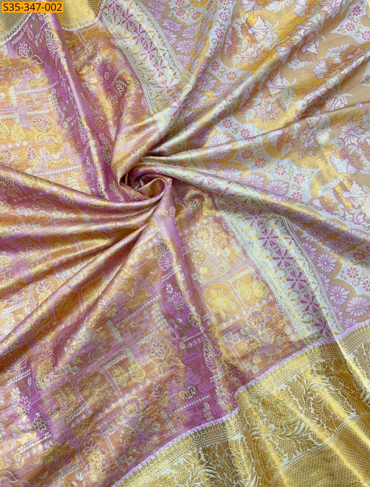 Light Pink Kanjivaram Semi Silk Sarees