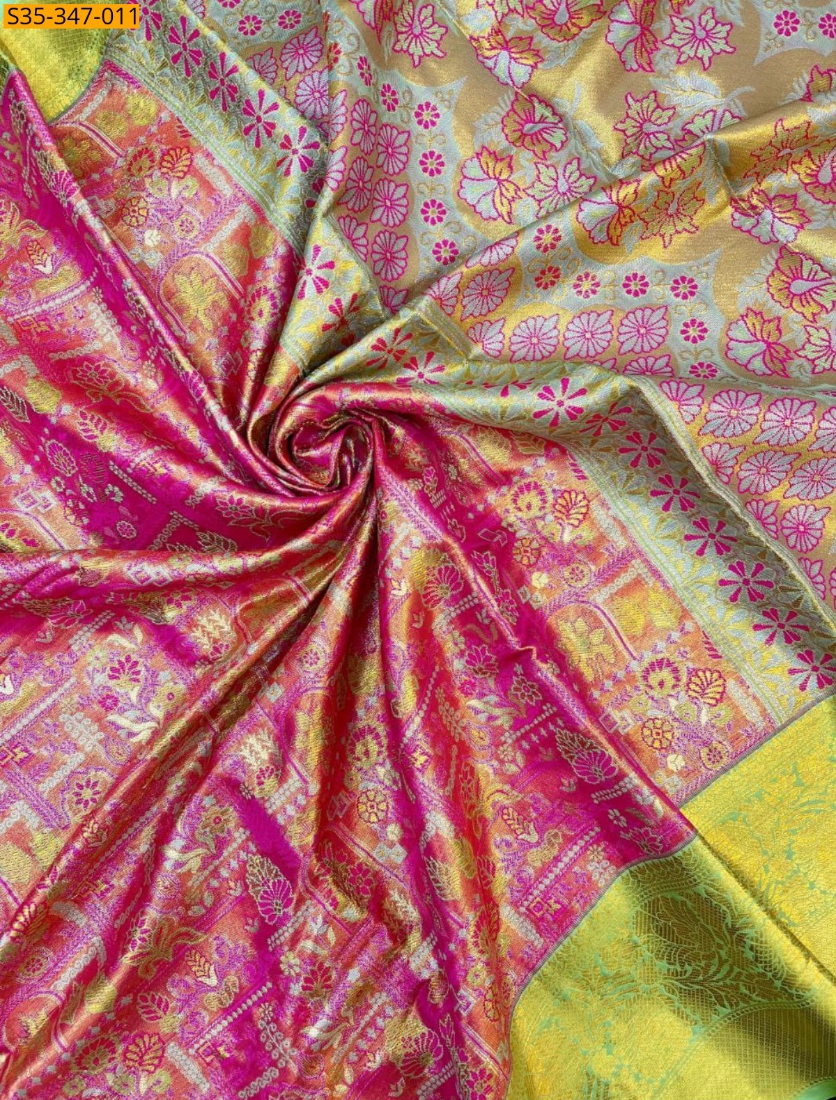 Pink Kanjivaram Semi Silk Sarees