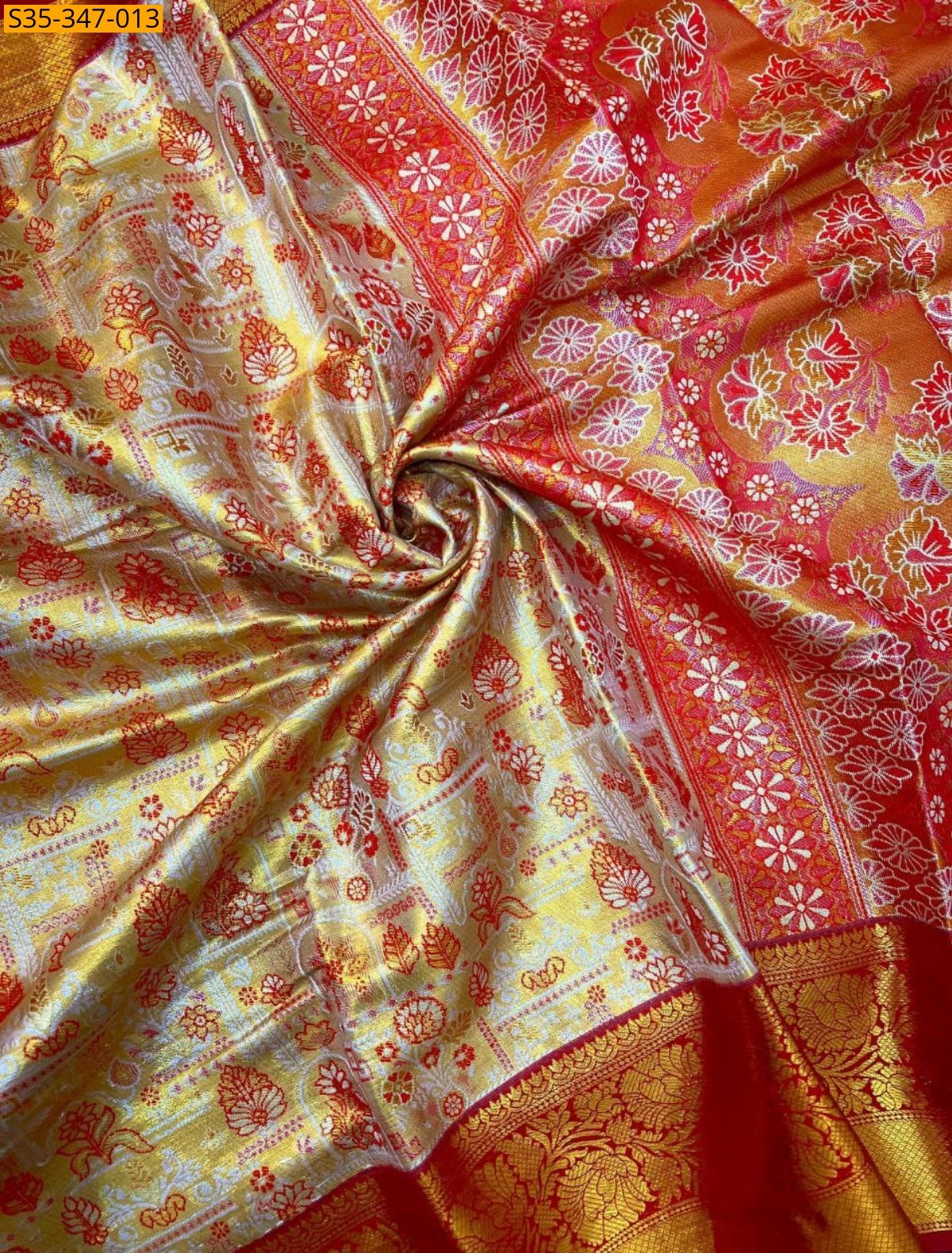 Gold Kanjivaram Semi Silk Sarees