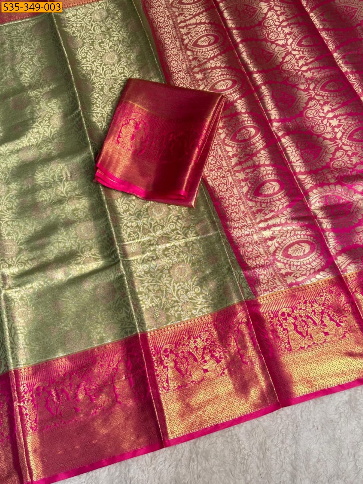 Light Green Kanjivaram  Silk Sarees