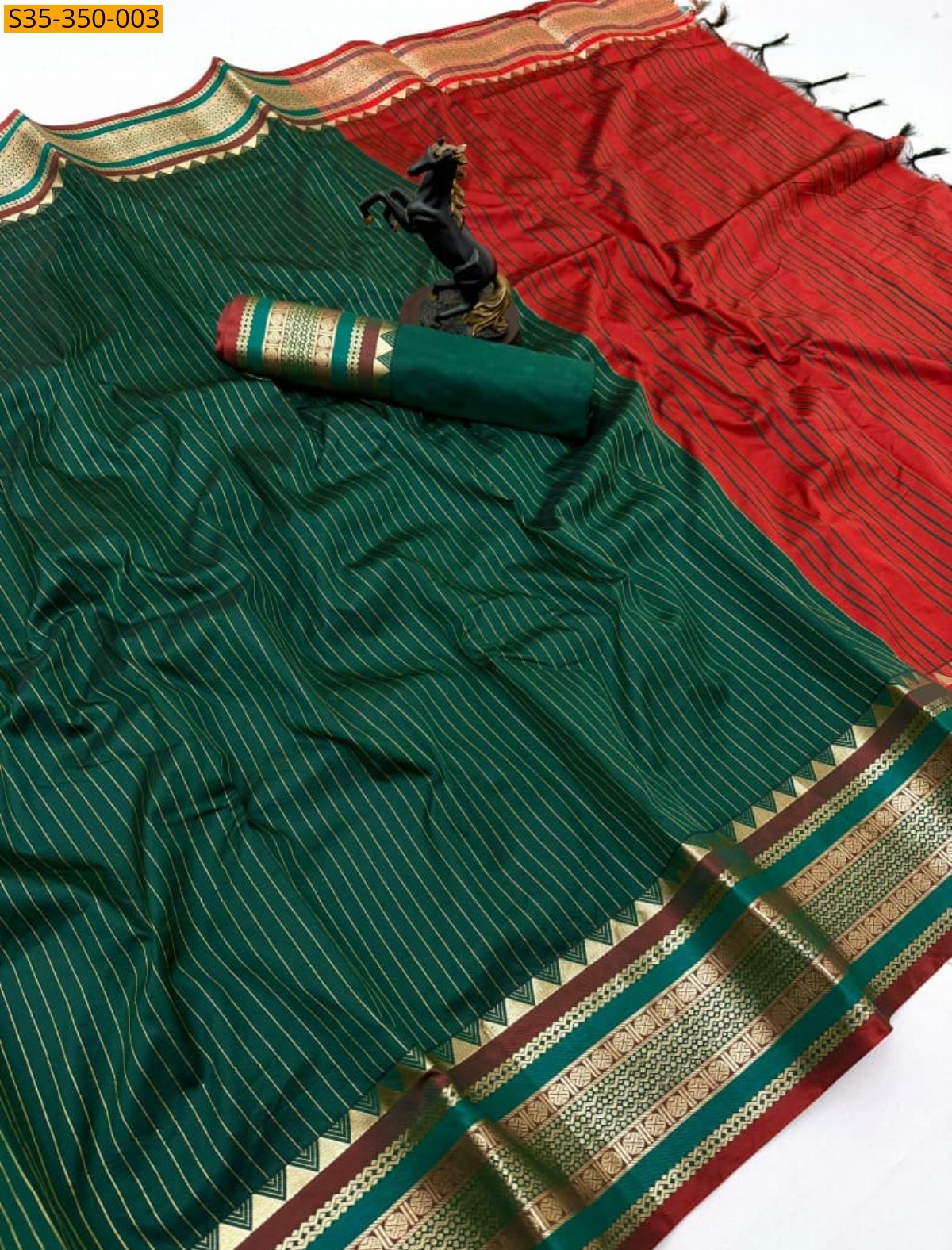 Green Fancy Munga silk saree