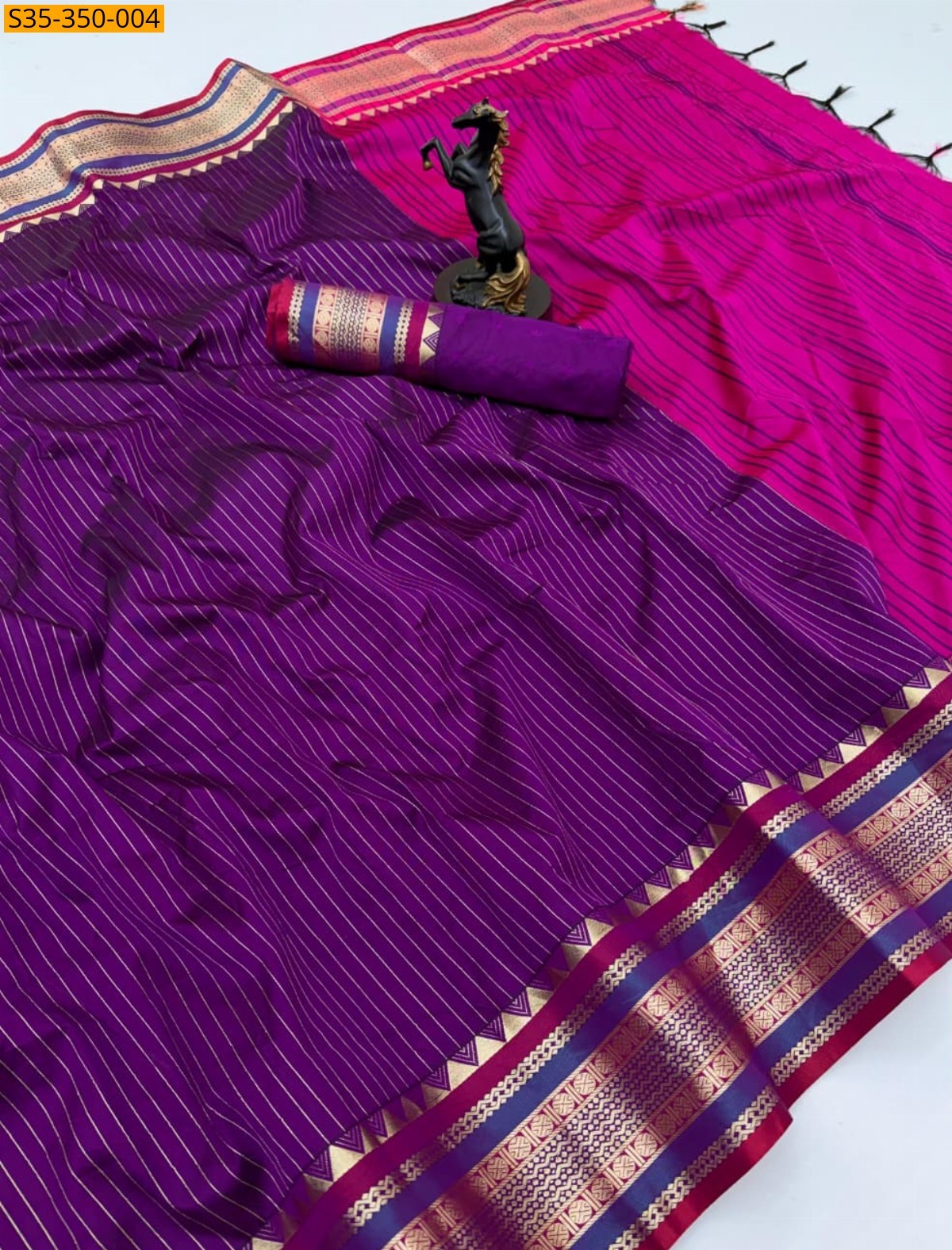 Purple Fancy Munga silk saree