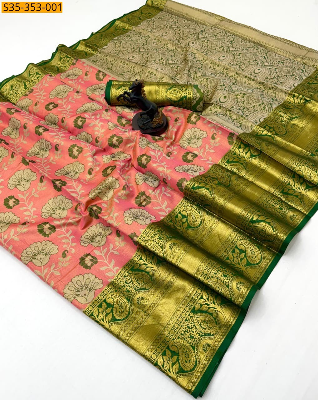 Peach Fancy Kanjivaram Silk Saree
