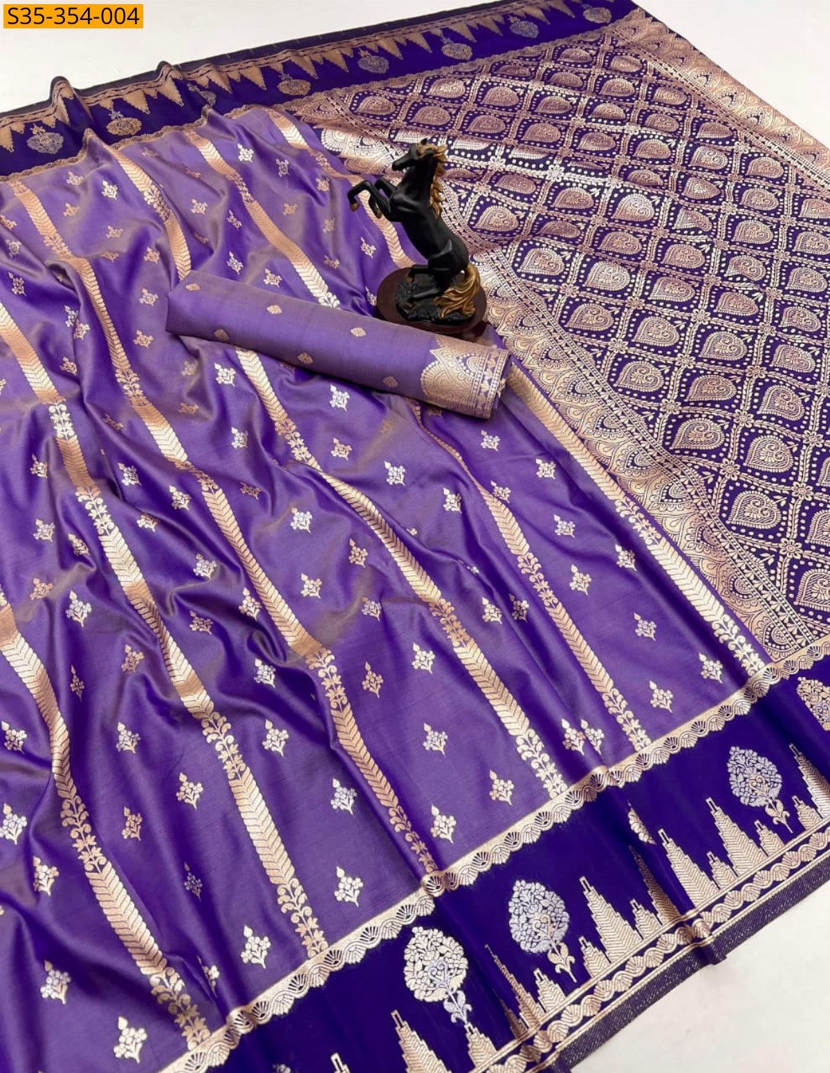 Lavender Banarasi Soft Silk Sarees