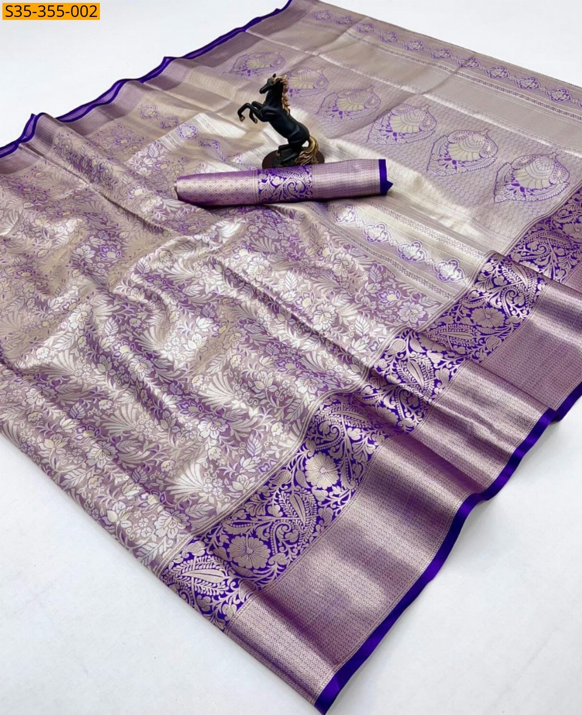 Fancy Kanchipuram Silk Sarees - Silver