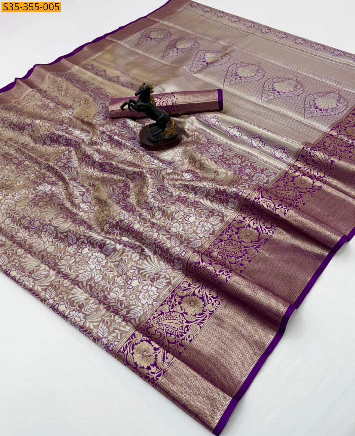 Cream Fancy Kanchipuram Silk Sarees