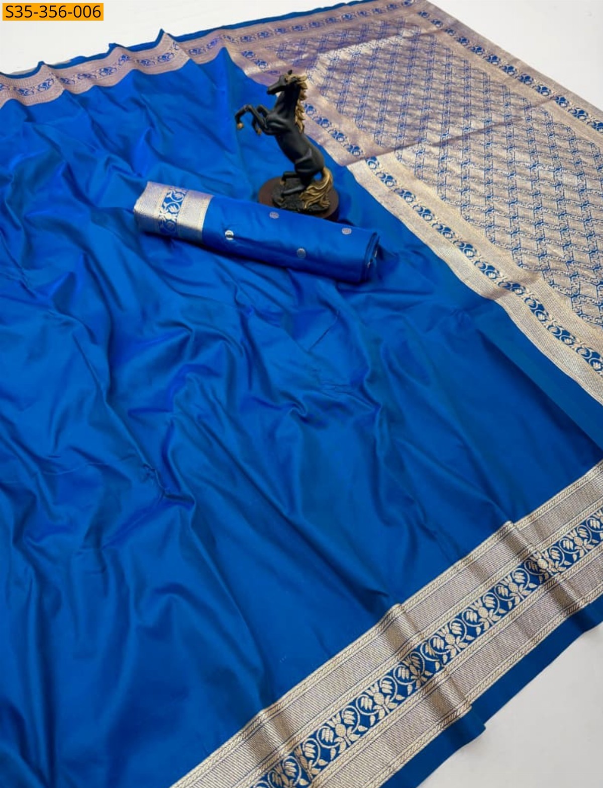Blue Fancy  Soft silk Weaving saree