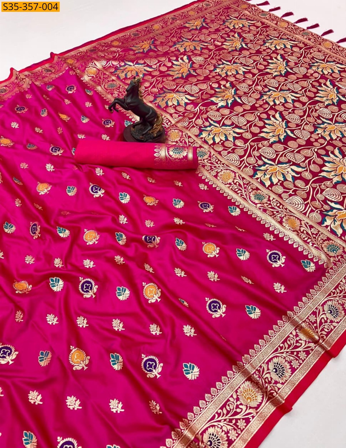 Pink Banarasi Silk Saree