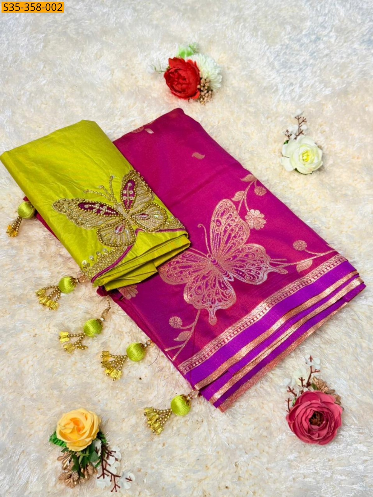 Megenta Soft Silk Paithani Sarees