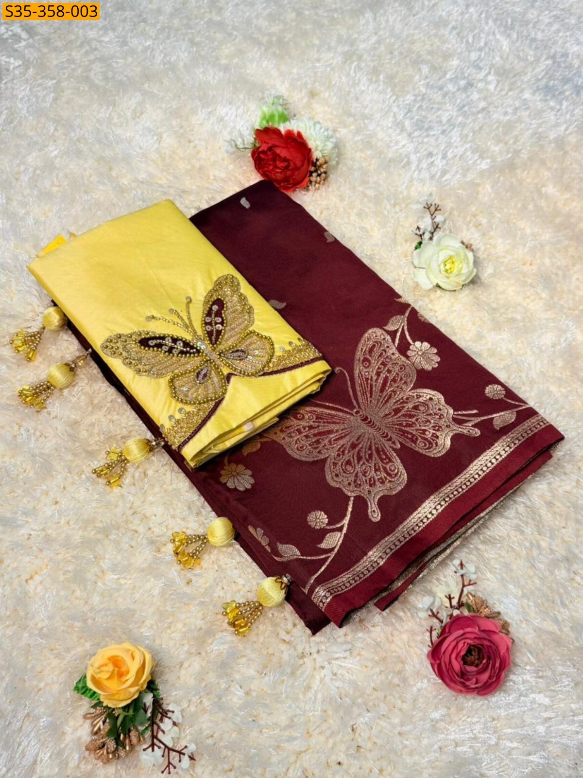 Maroon Soft Silk Paithani Sarees