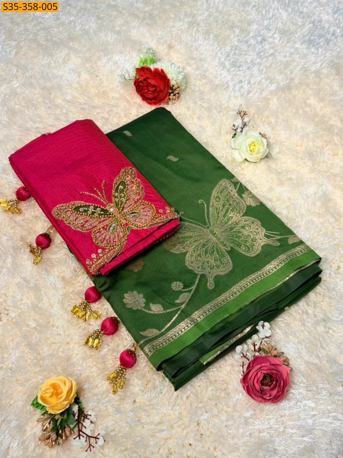Green Soft Silk Paithani Sarees