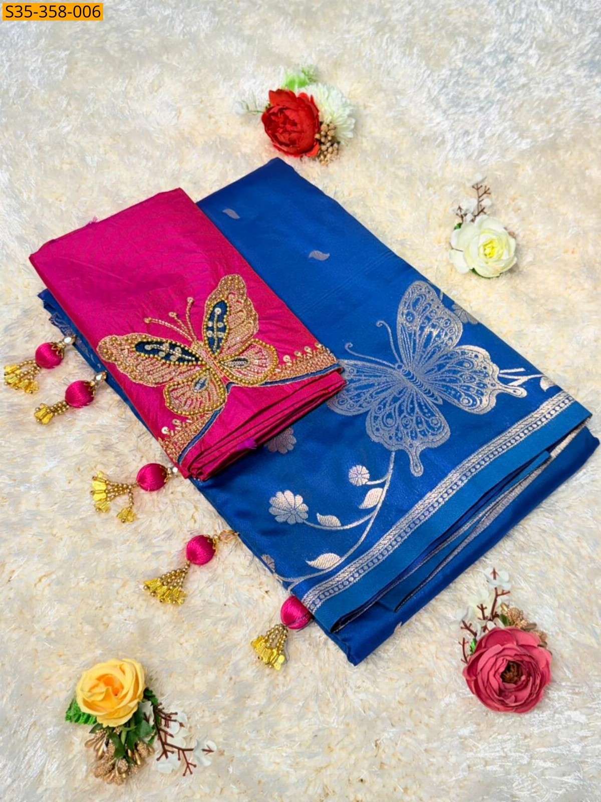 Blue Soft Silk Paithani Sarees