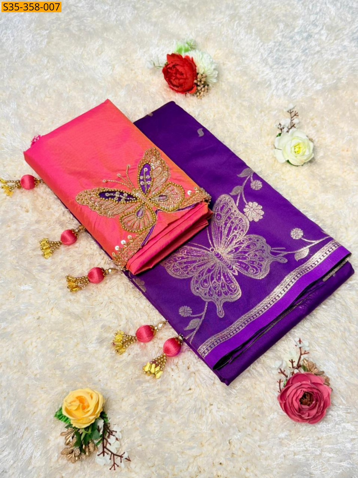 Voilet Soft Silk Paithani Sarees