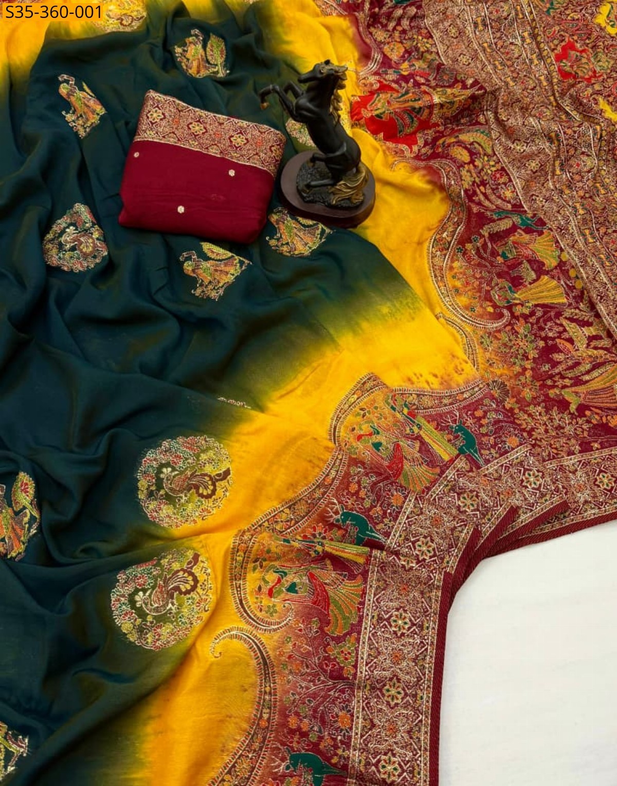 Green Premium Pashmina Silk Sarees