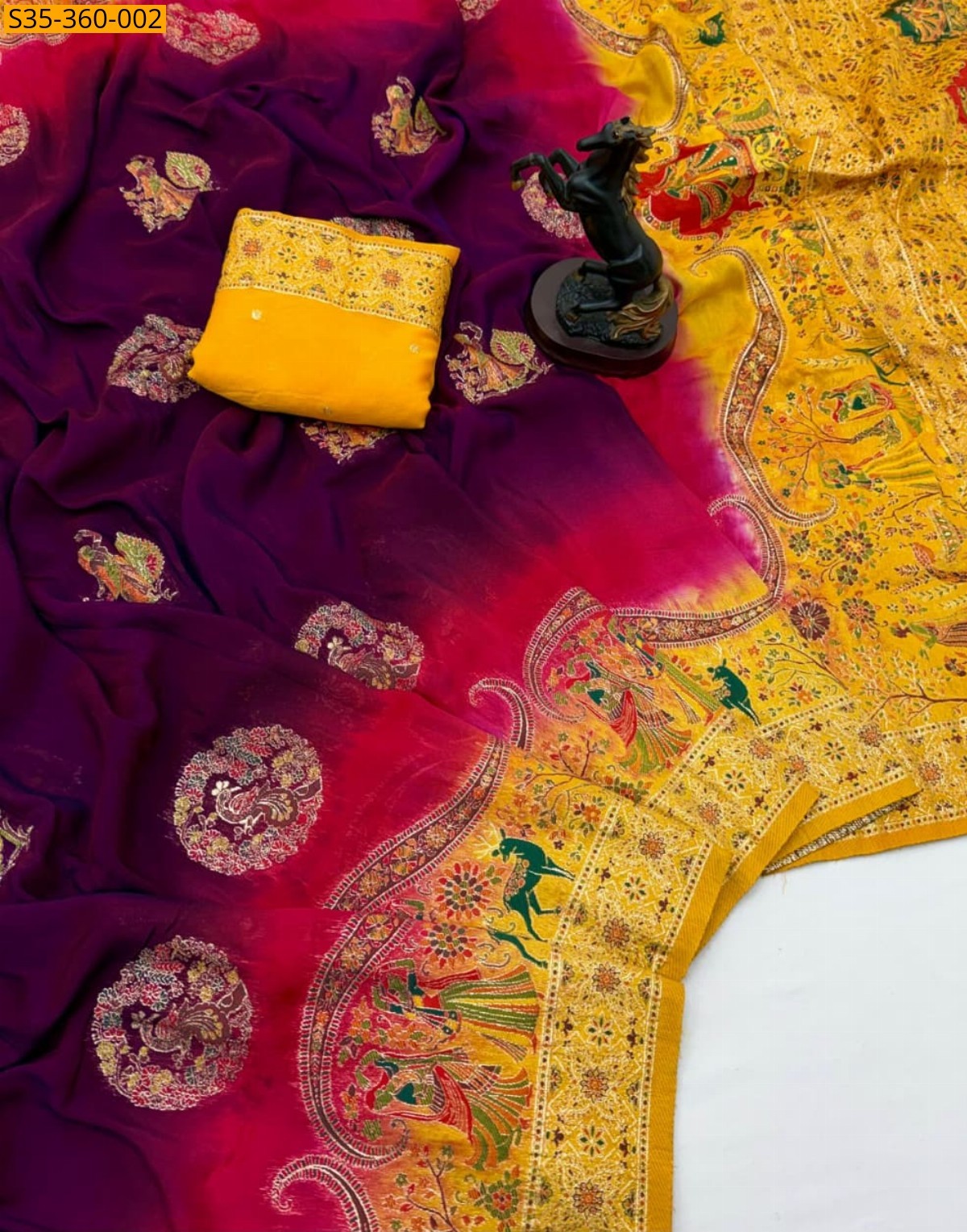 Violet Premium Pashmina Silk Sarees