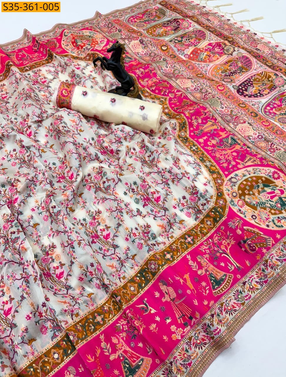 Multi Color Pashmina Kashmiri Sarees