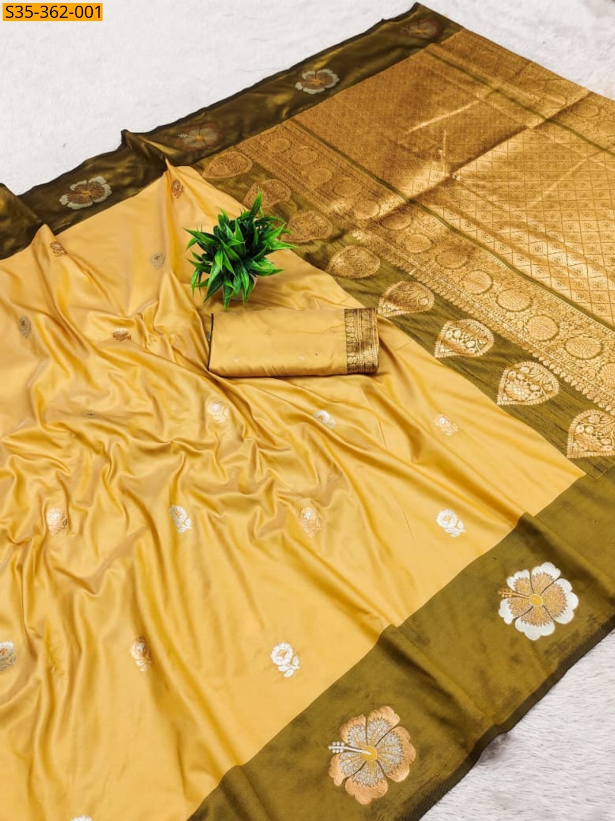 Yellow Soft Silk Sarees