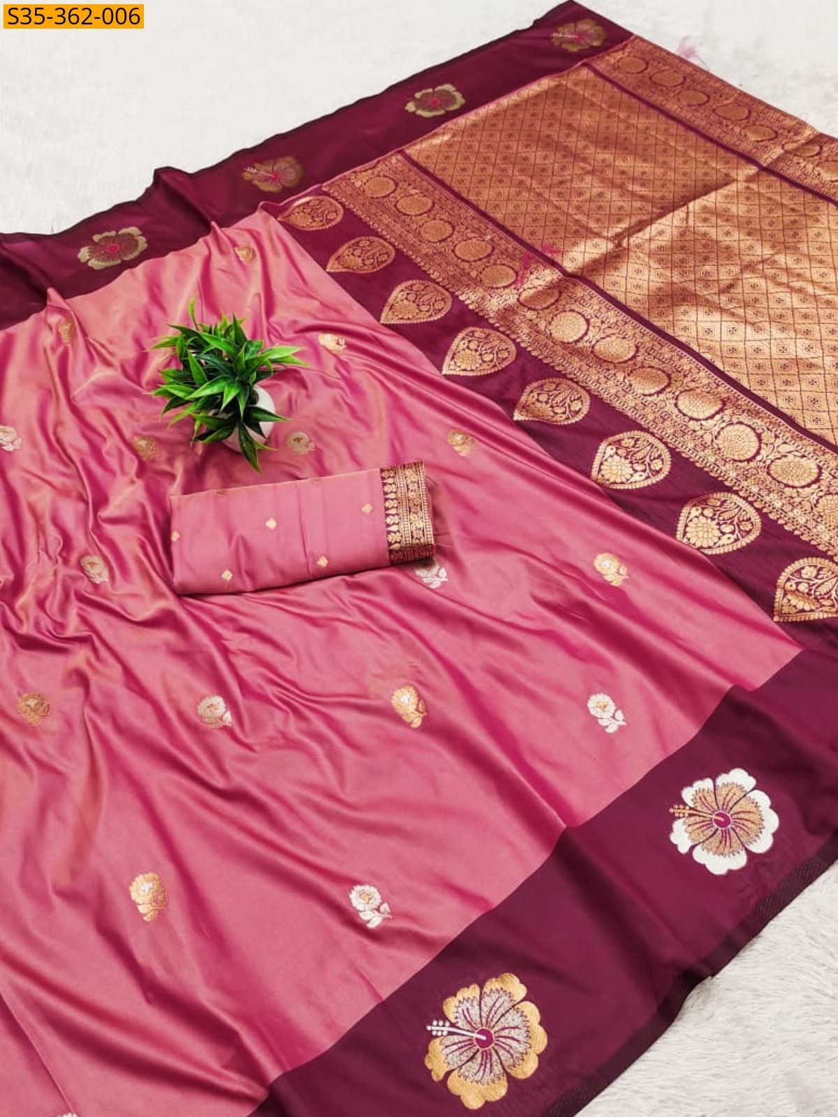 Peach Soft Silk Sarees
