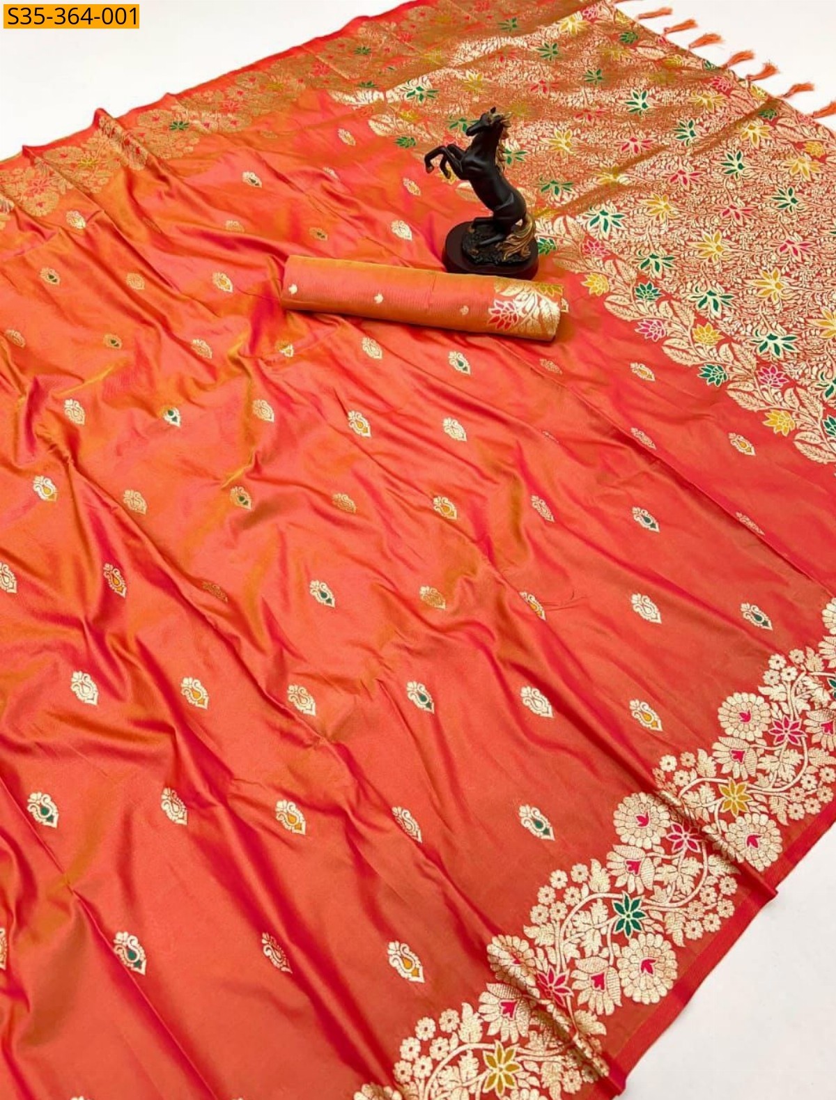 Orange Soft Silk Saree