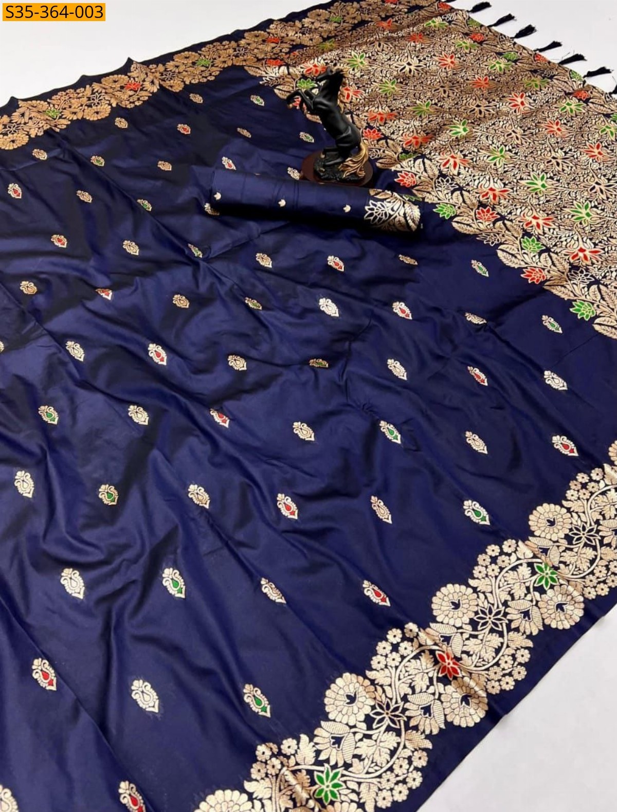 Navy Blue Soft Silk Saree