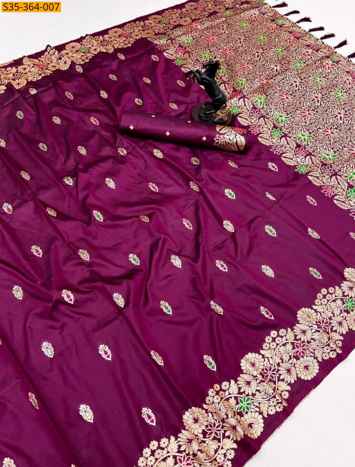 Wine Soft Silk Saree