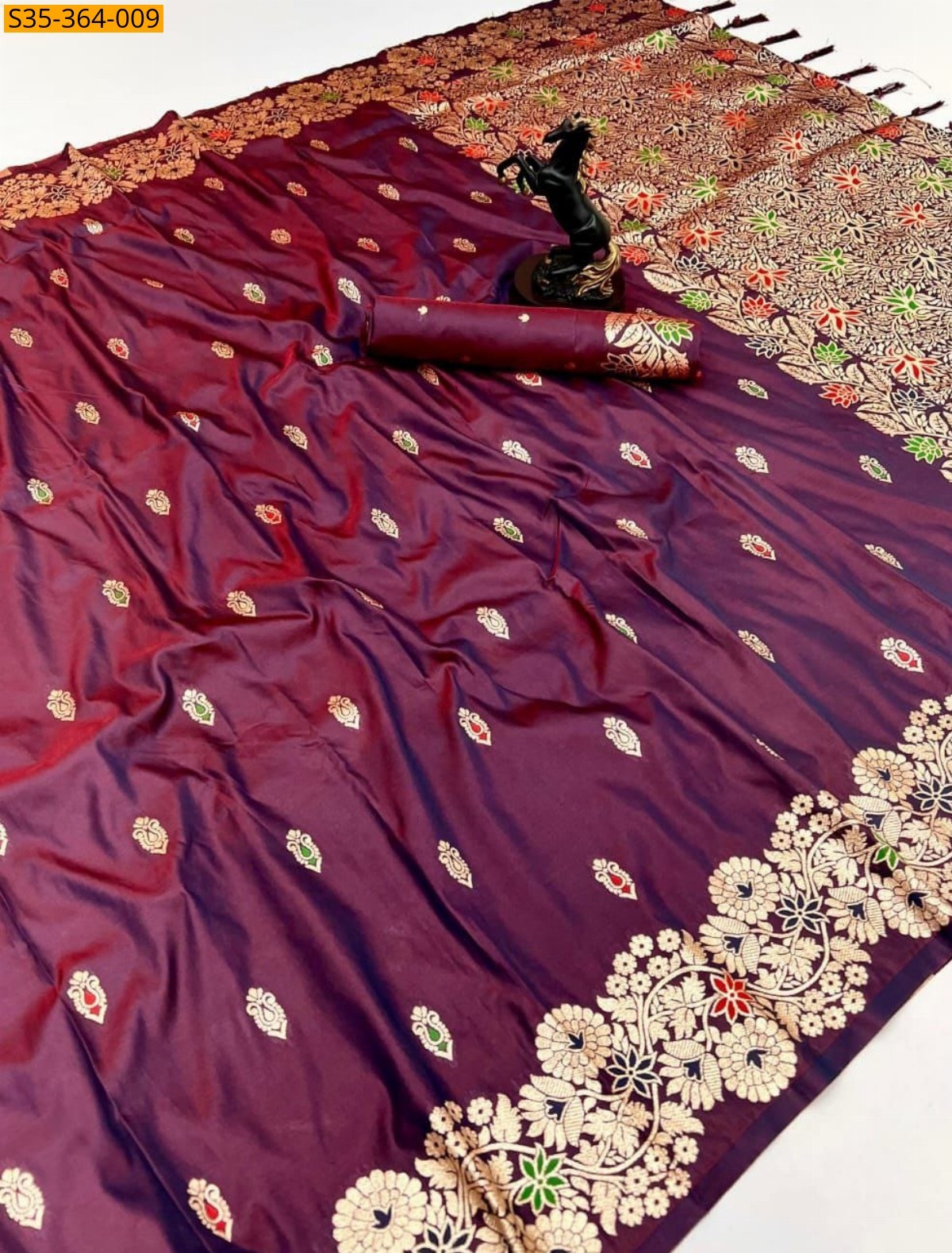 Maroon Soft Silk Saree