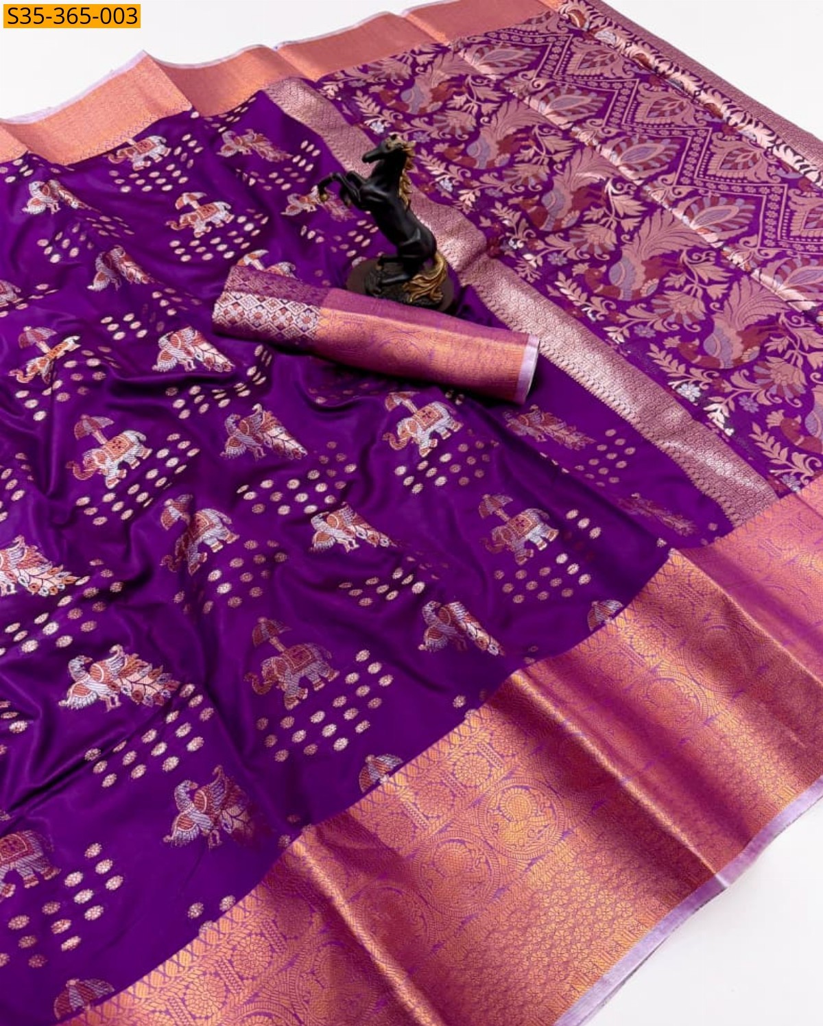 Violet Raw Mango Silk Saree