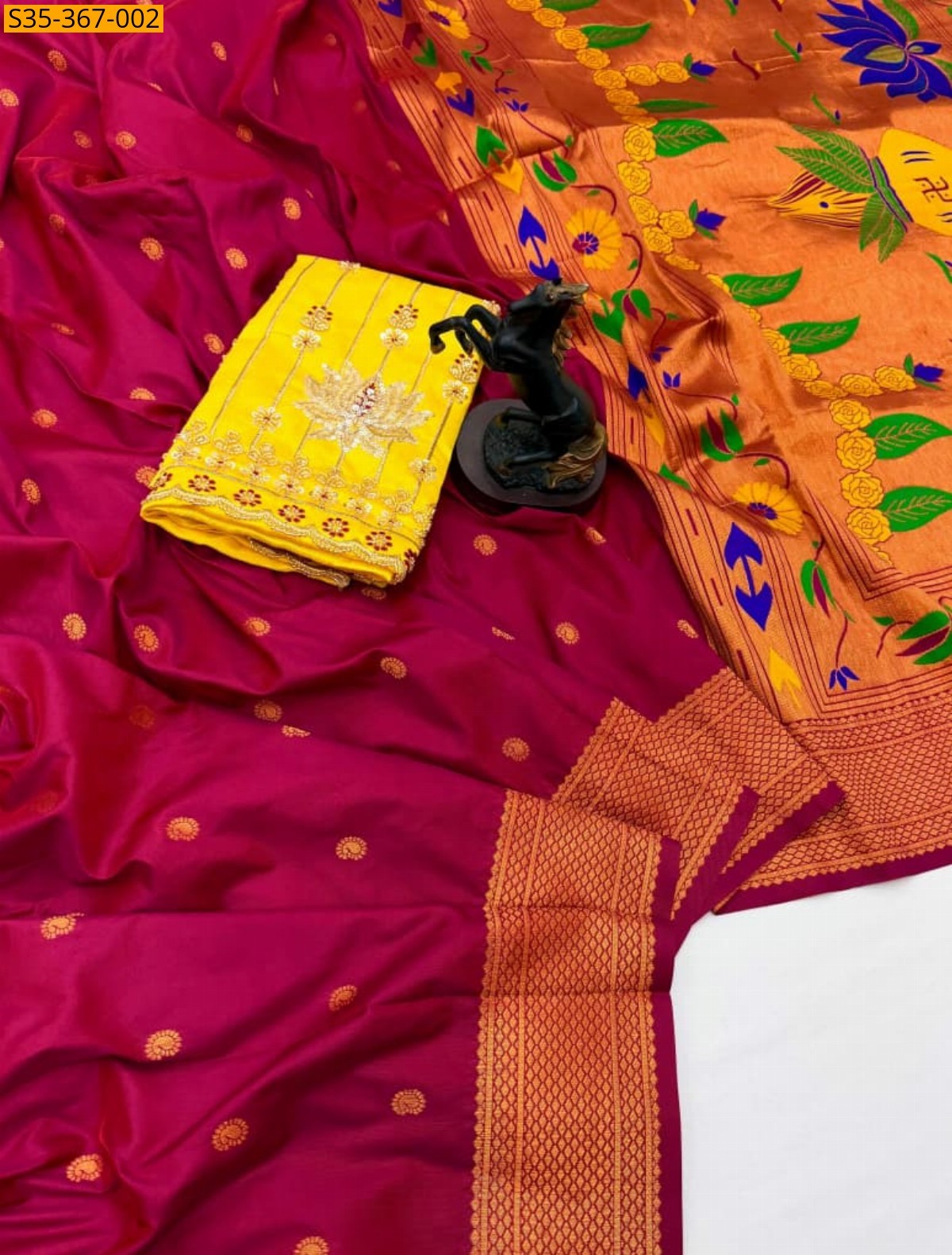 Maroon Premium Soft Silk Saree