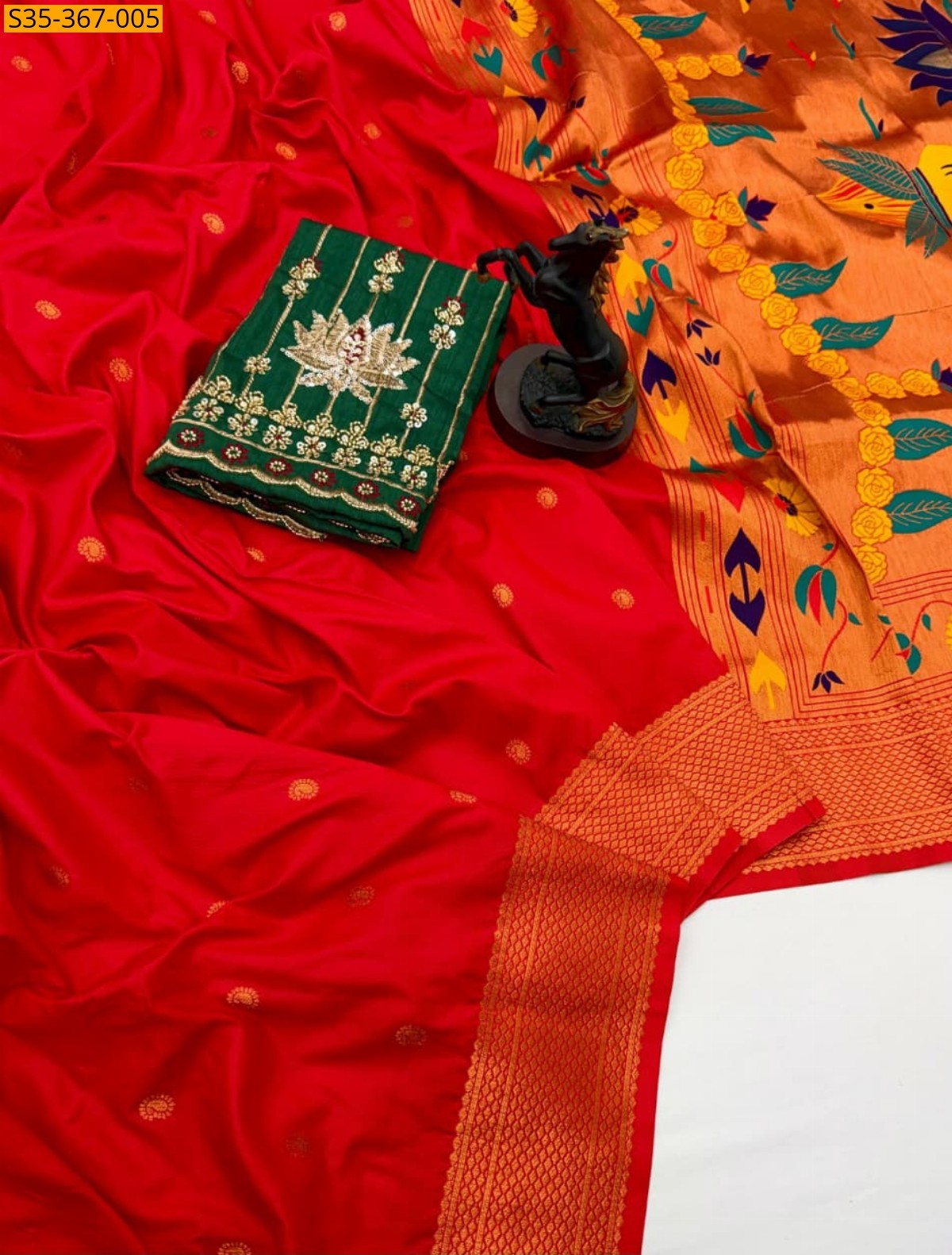 Red Premium Soft Silk Saree