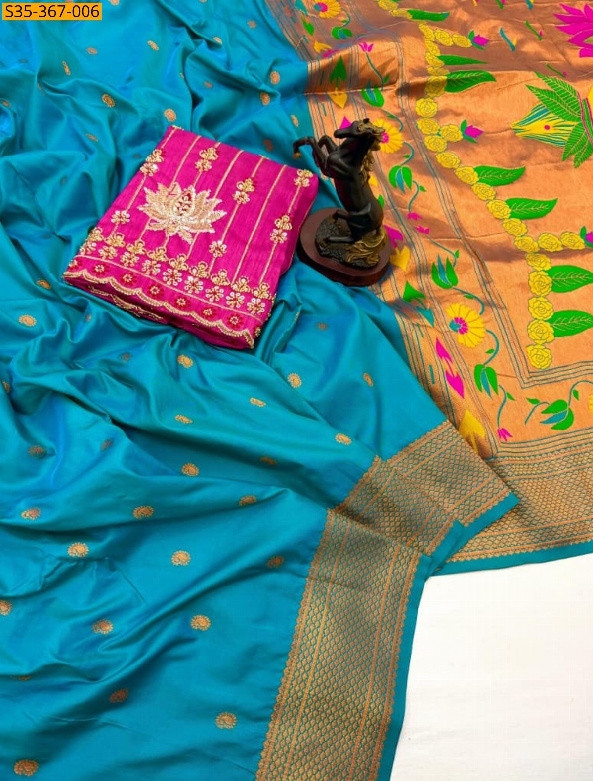 Sky Blue Premium Soft Silk Saree