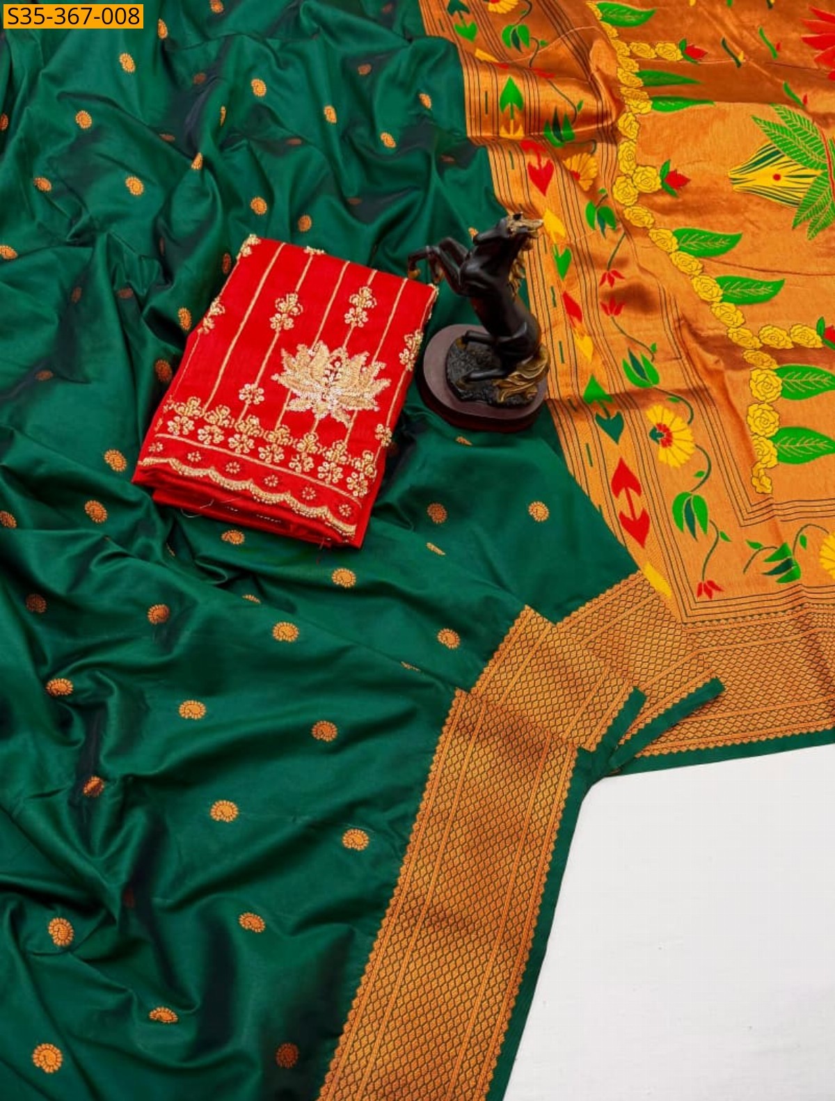 Green Premium Soft Silk Saree