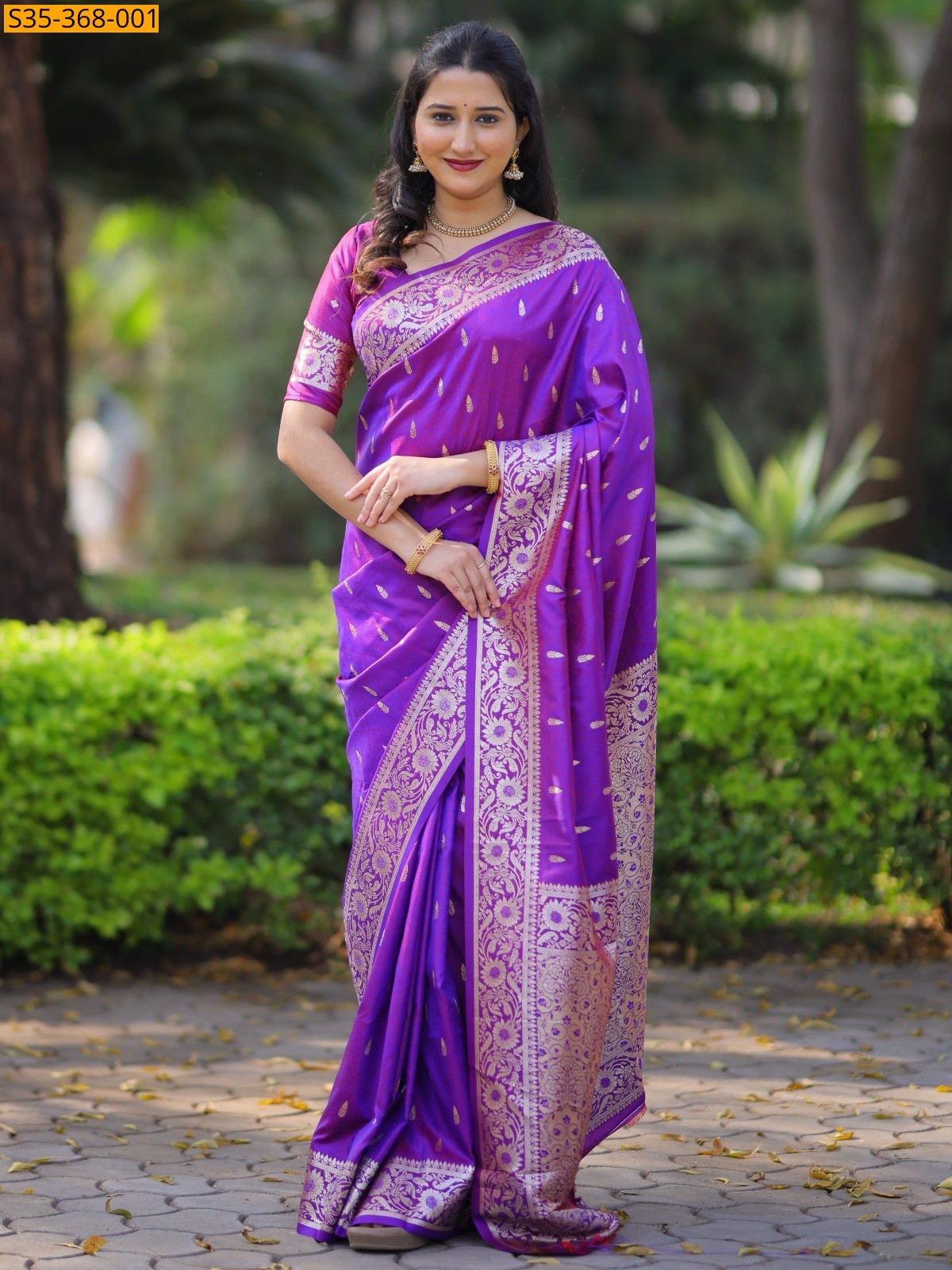 Violet Fancy Banarasi Silk Saree