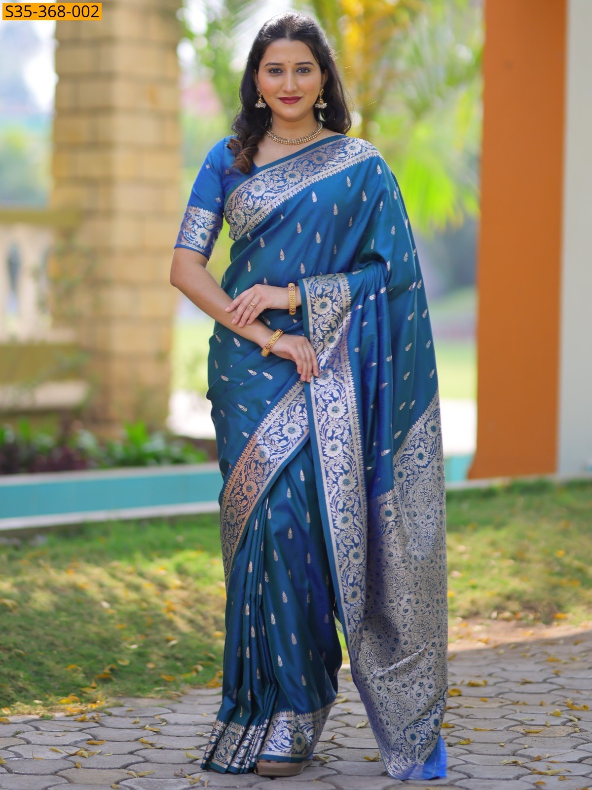 Morpitch Fancy Banarasi Silk Saree