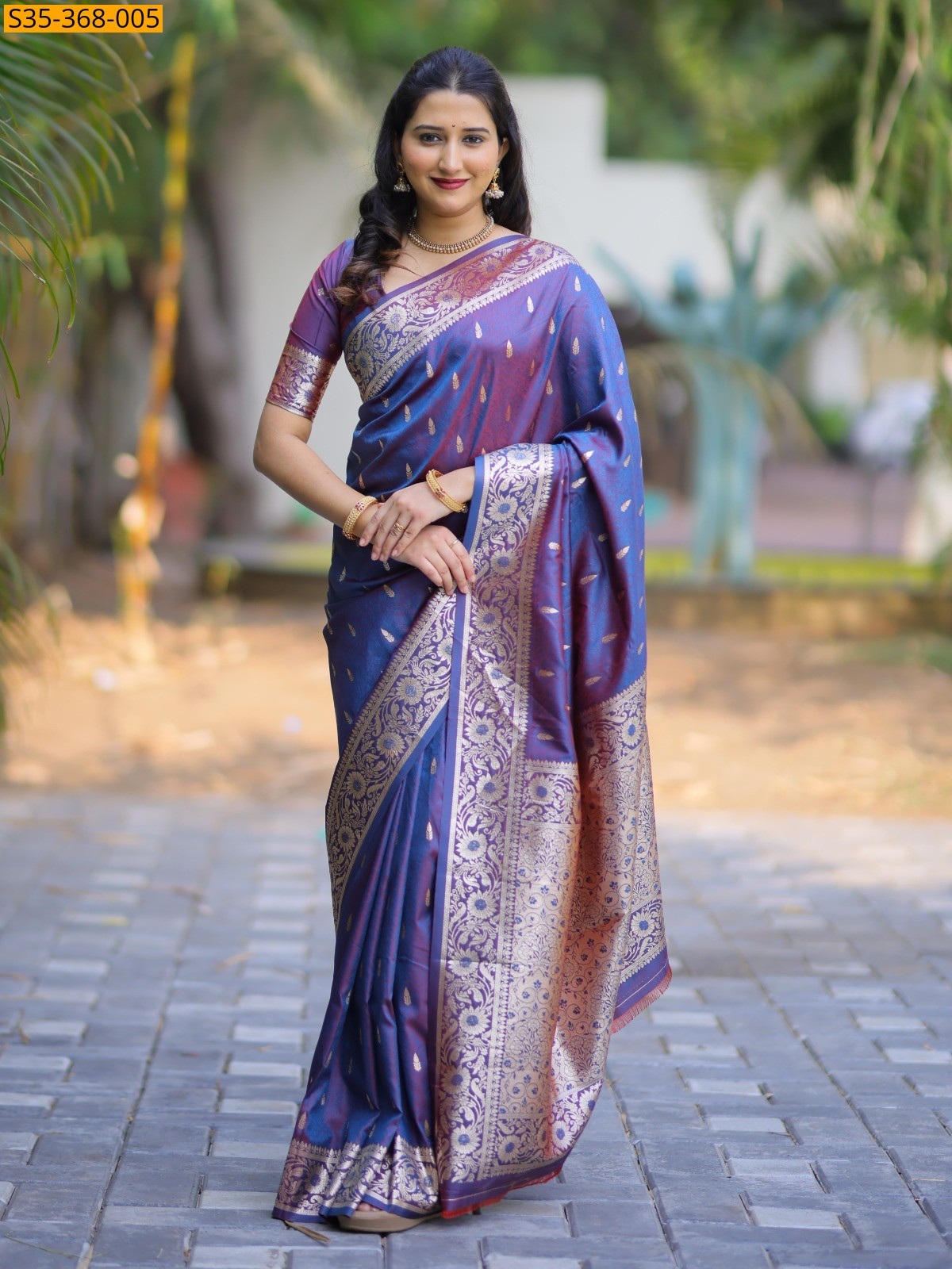 Purple Fancy Banarasi Silk Saree