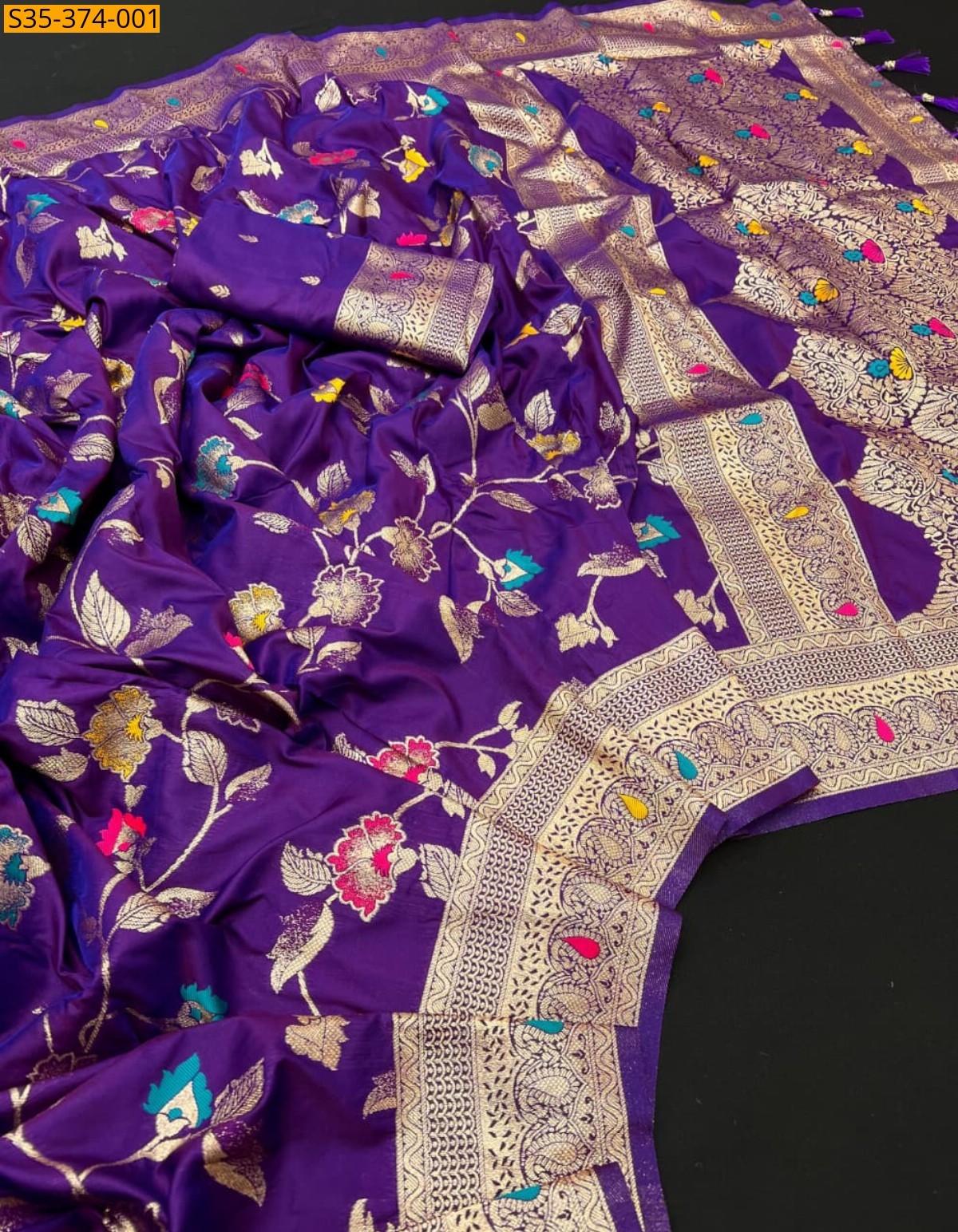 Violet Fancy Potalo Soft Silk Saree