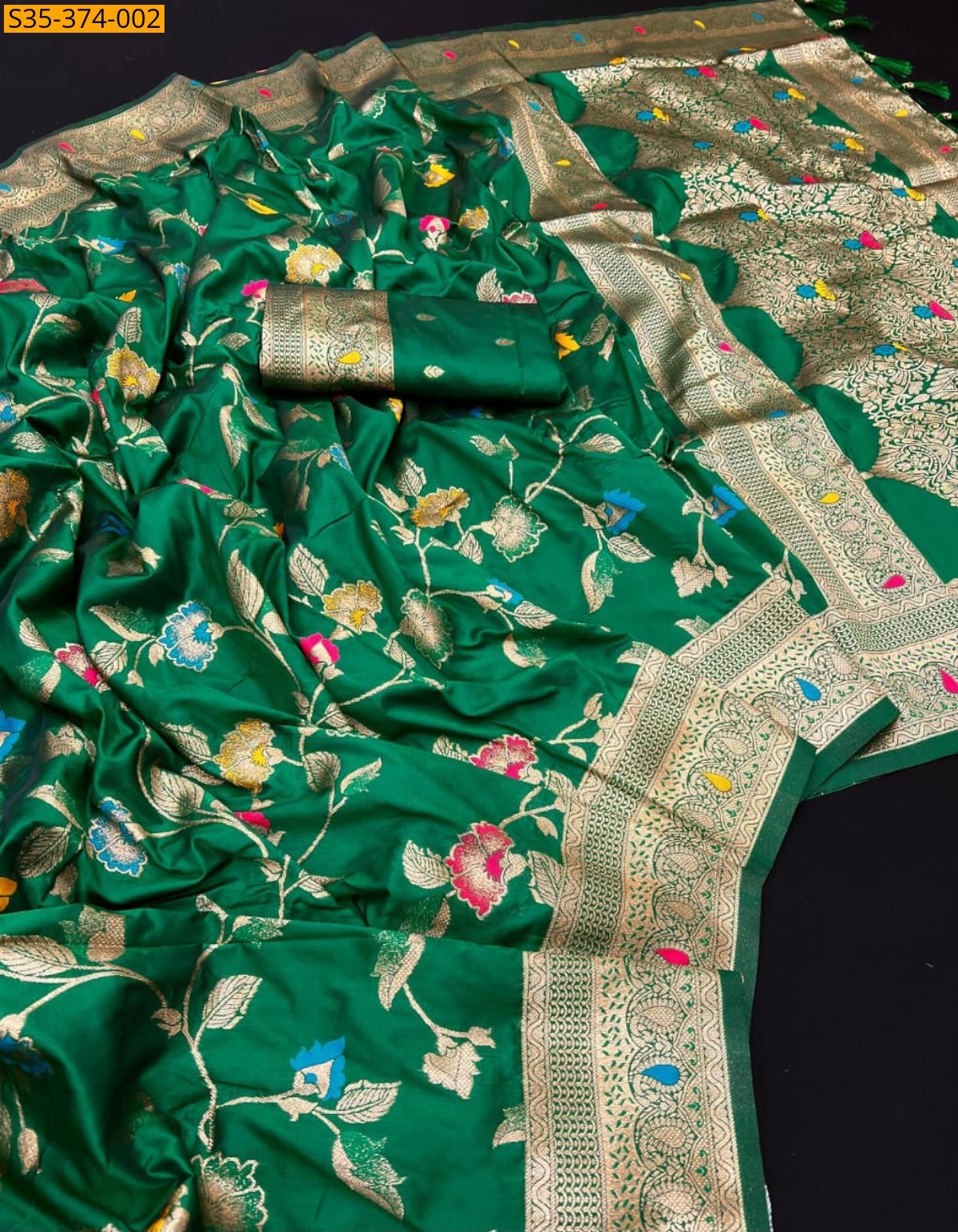 Green Fancy Potalo Soft Silk Saree
