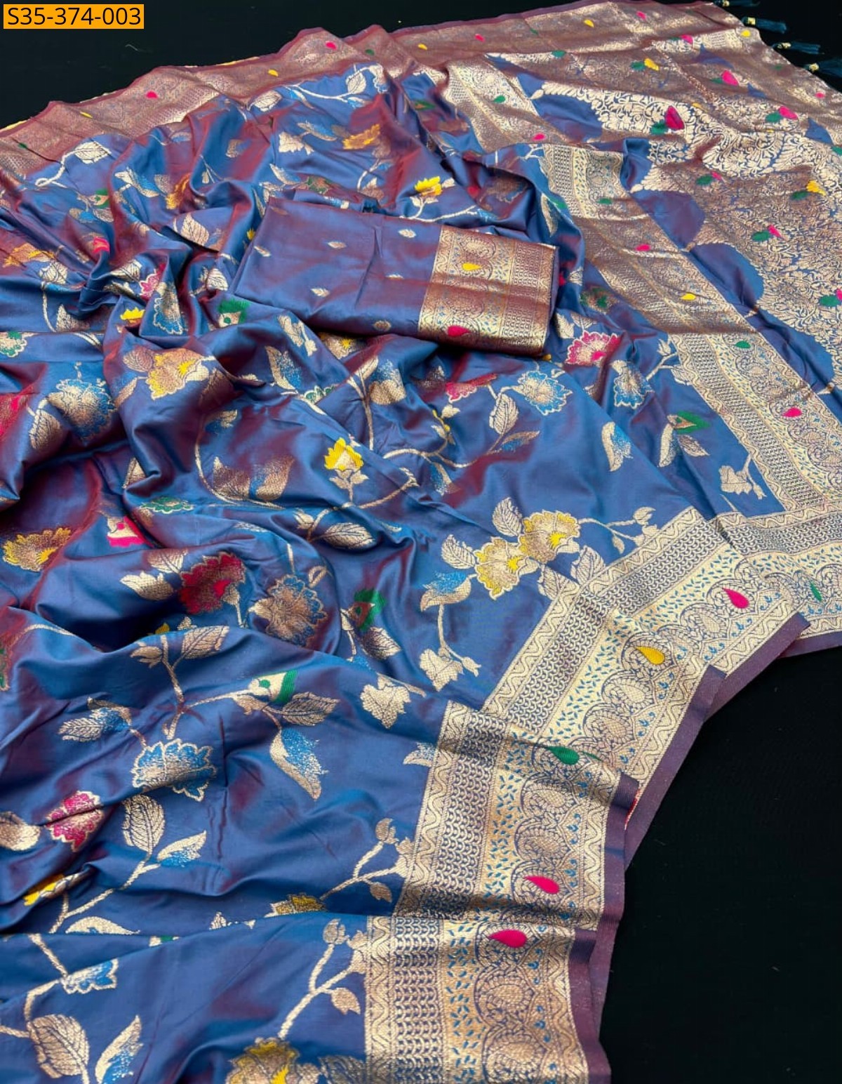 Blue Fancy Potalo Soft Silk Saree