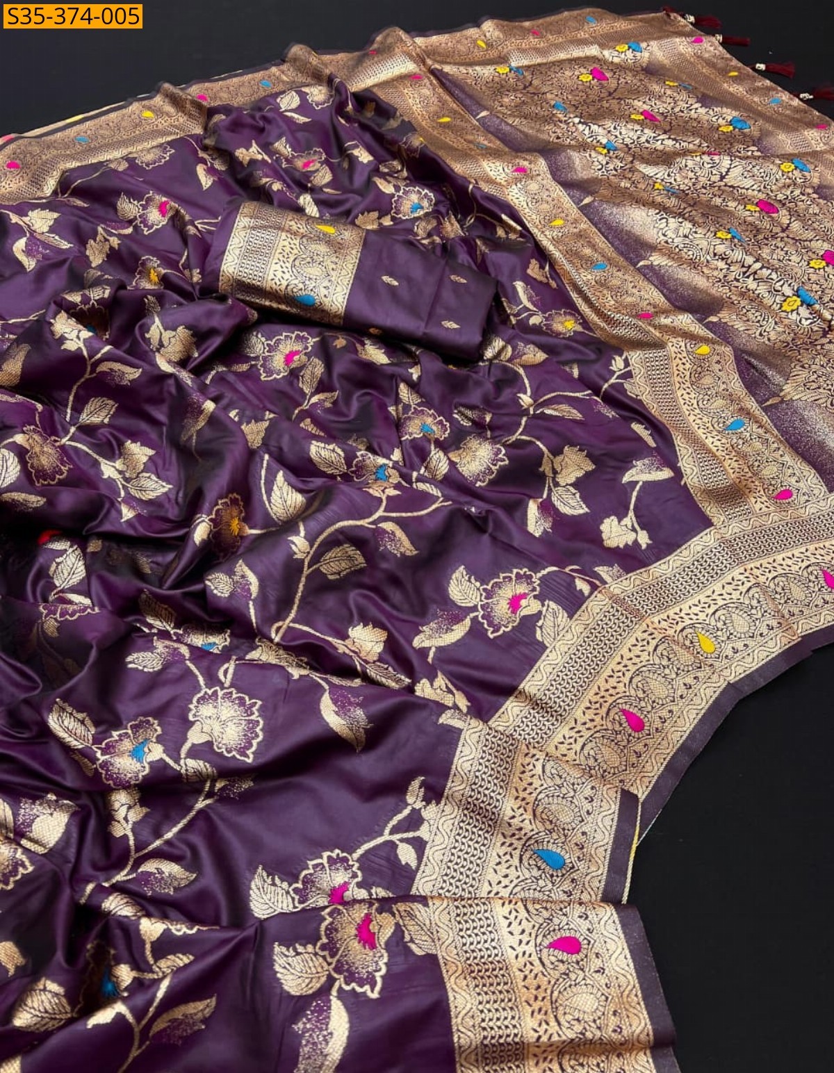 Wine Fancy Potalo Soft Silk Saree