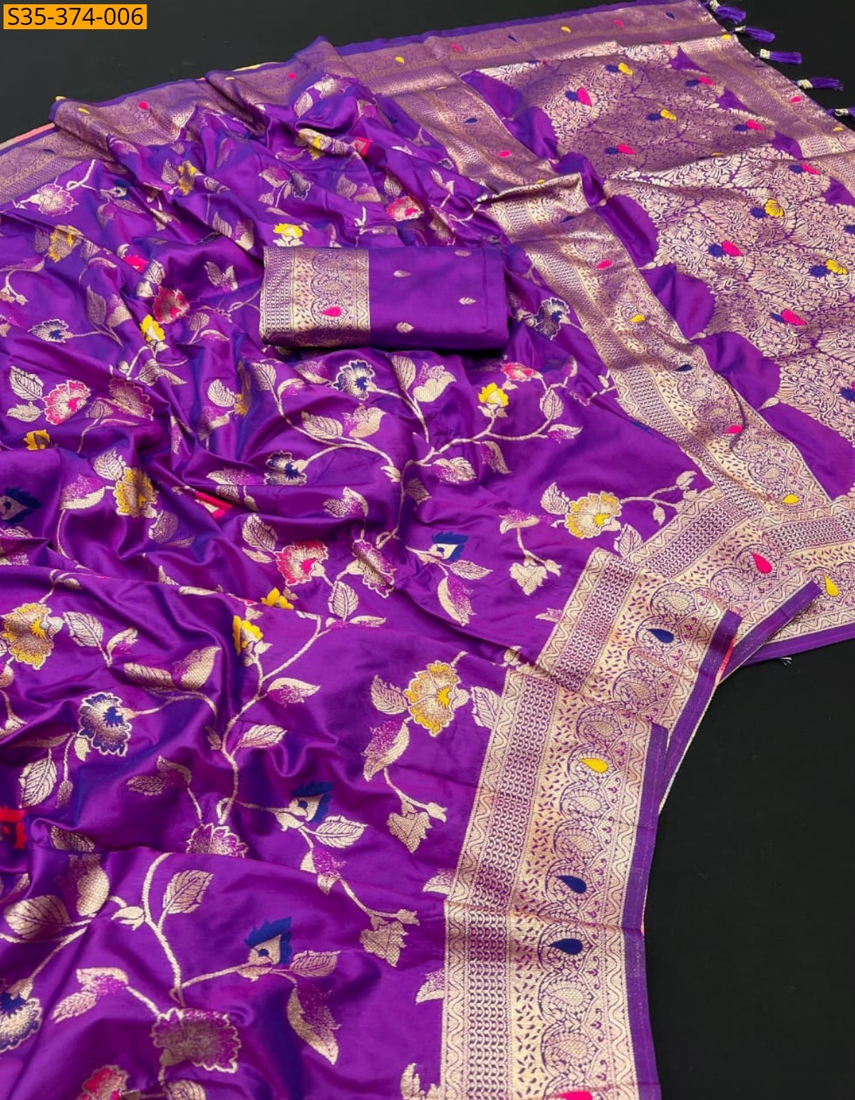Purple Fancy Potalo Soft Silk Saree