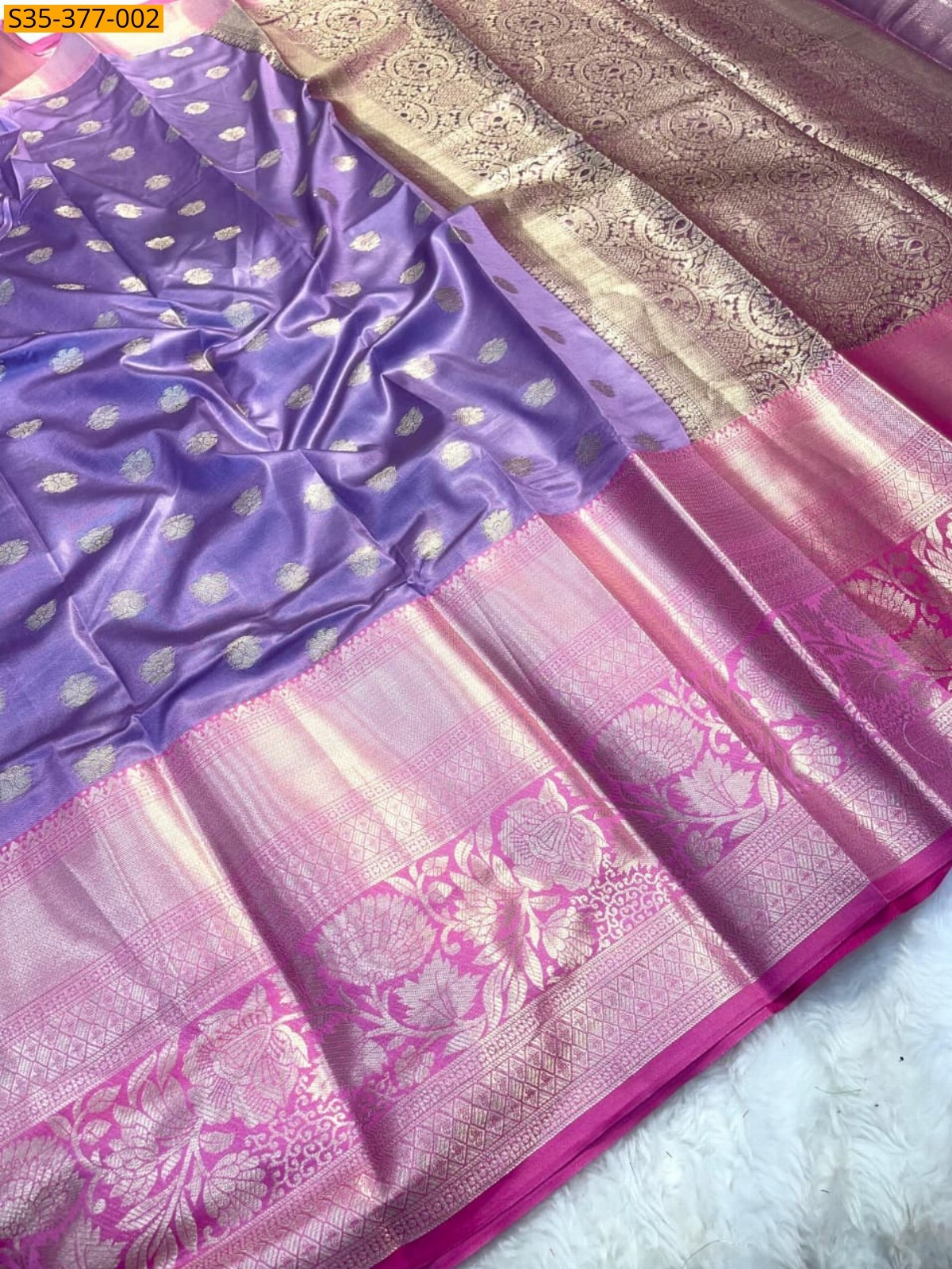 Fancy Semi Silk Saree - Lavender