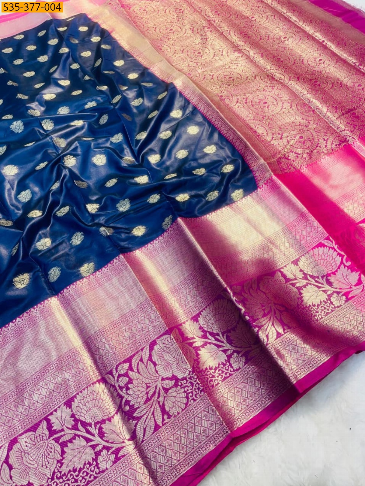 Navy Blue Fancy Semi Silk Saree
