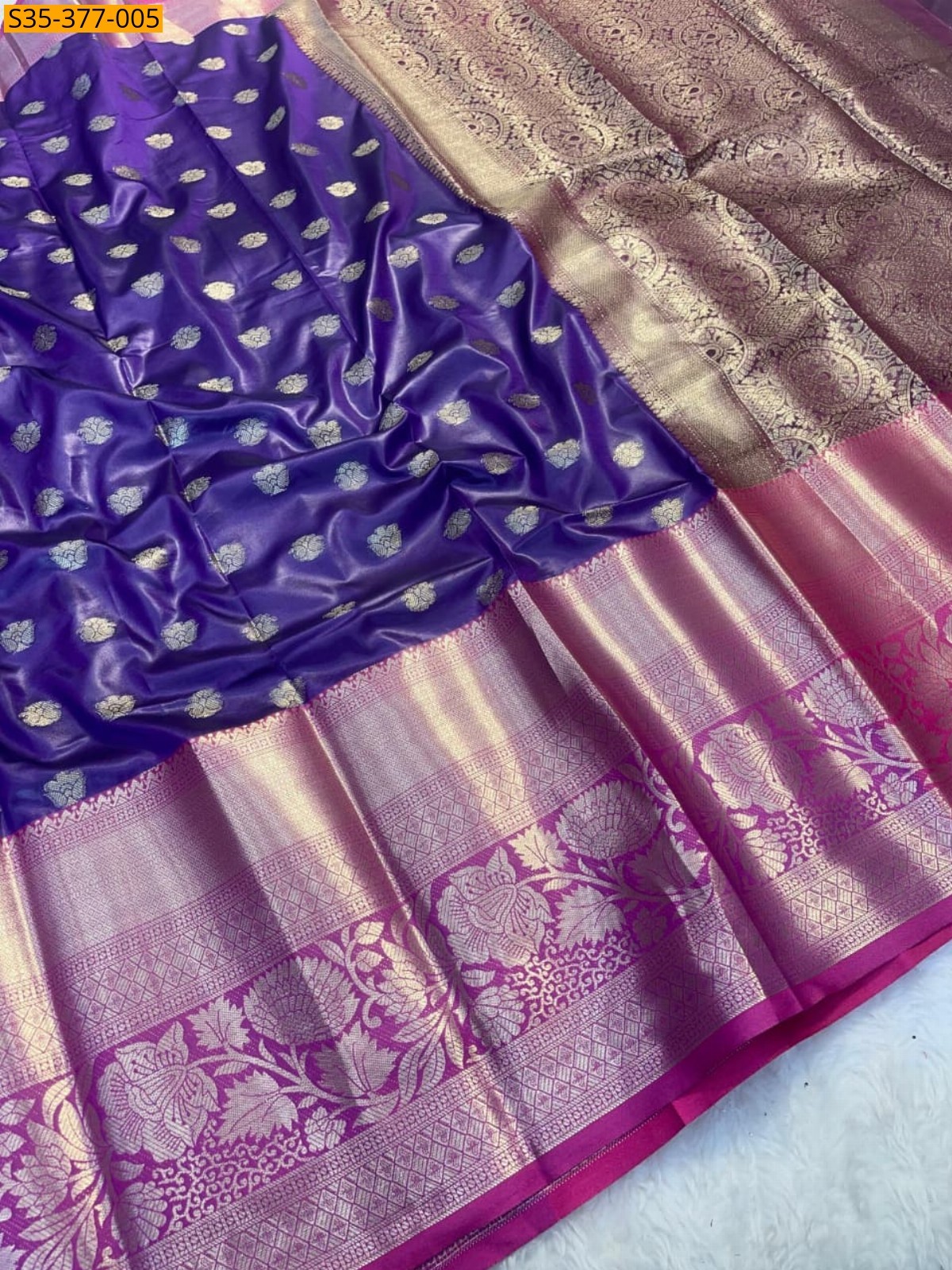 Violet Fancy Semi Silk Saree