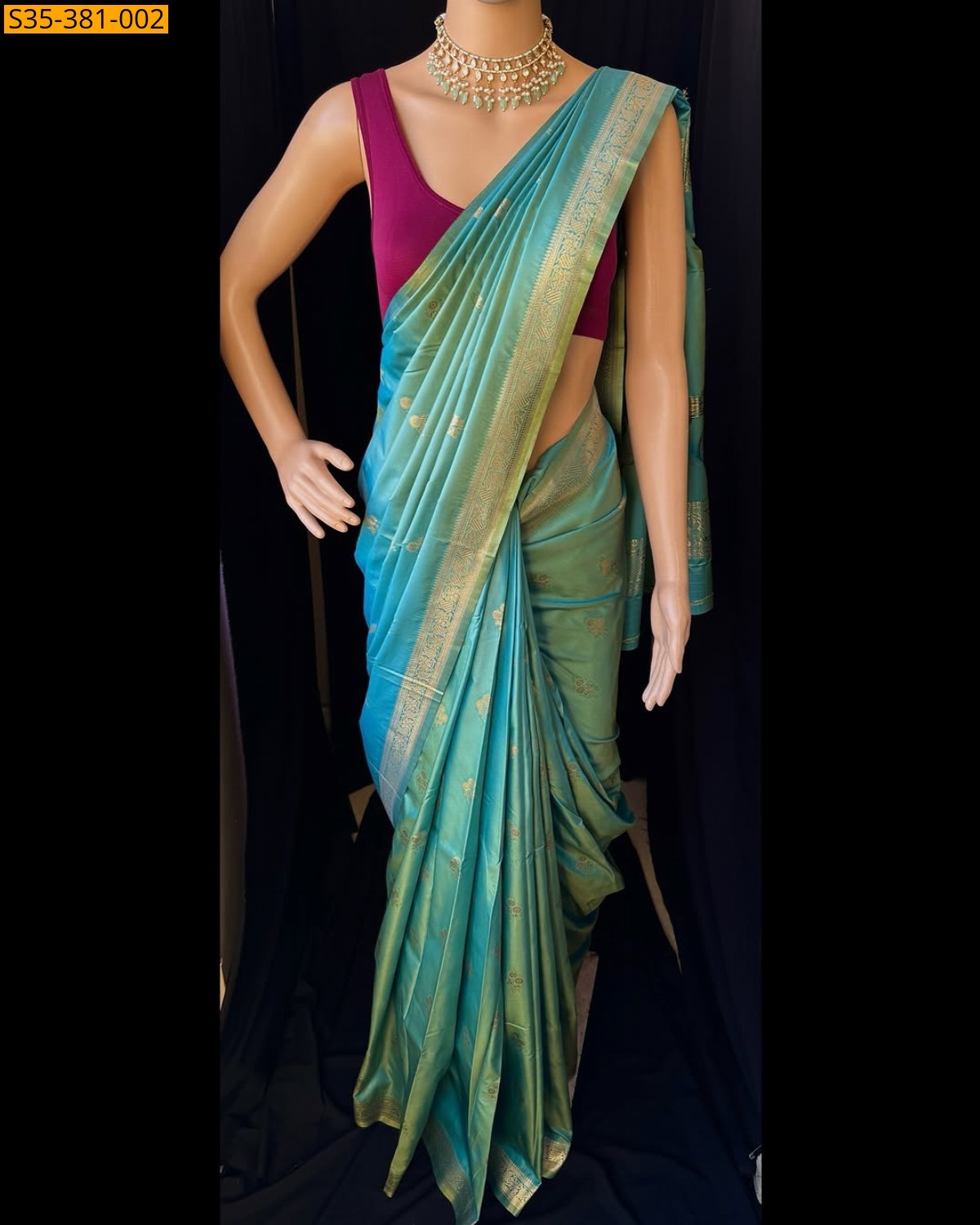 Green Fancy Soft Banarasi Silk Saree