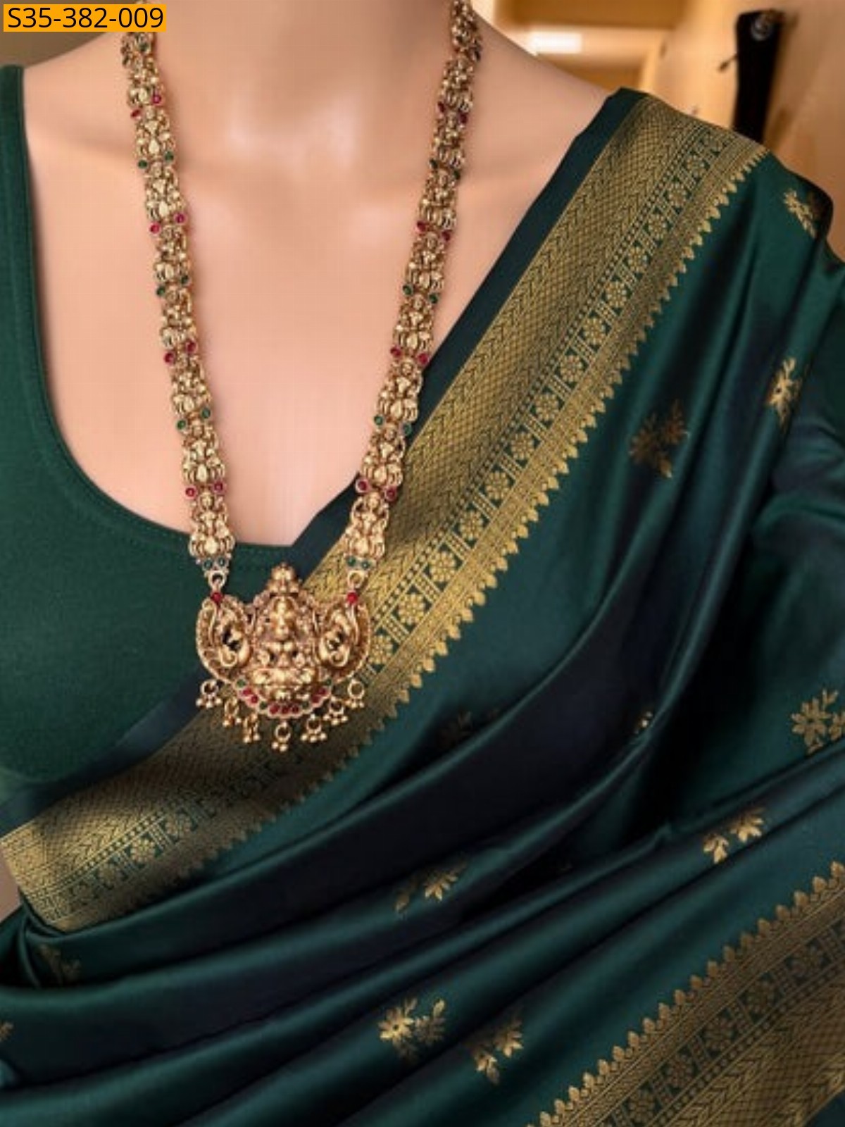 Green Fancy Soft banarasi silk saree