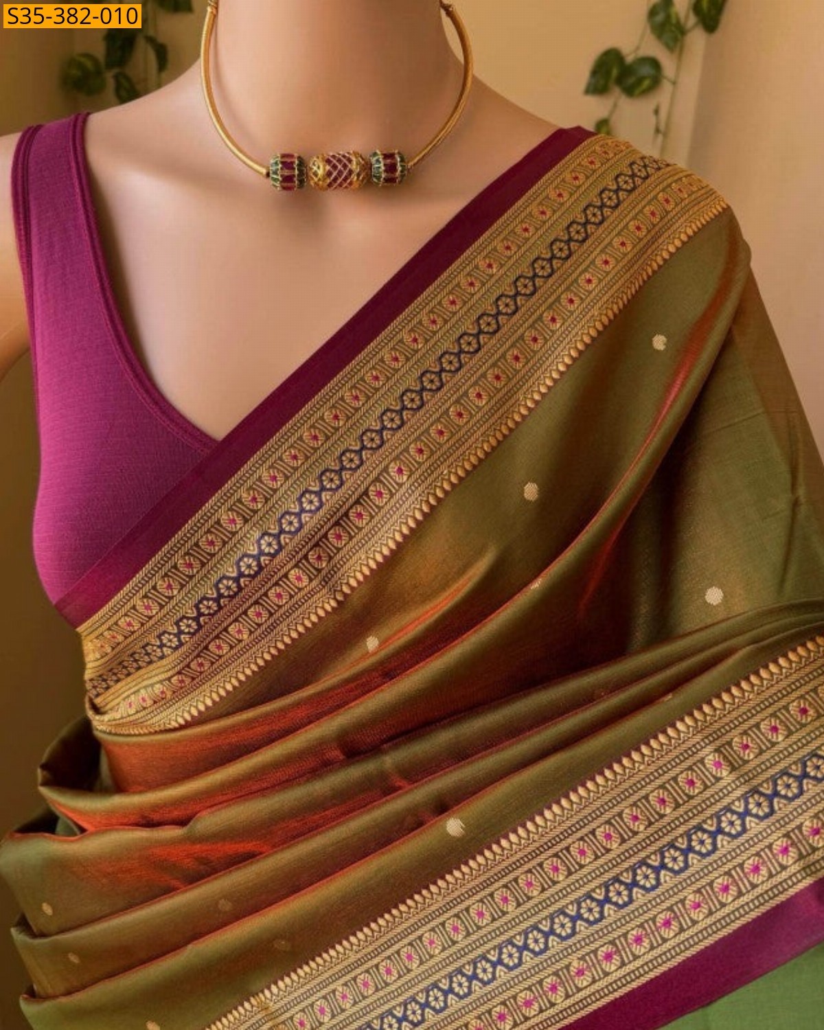 Copper Fancy Soft banarasi silk saree