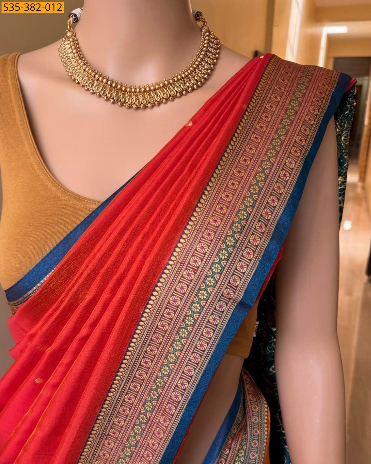 Red Fancy Soft banarasi silk saree