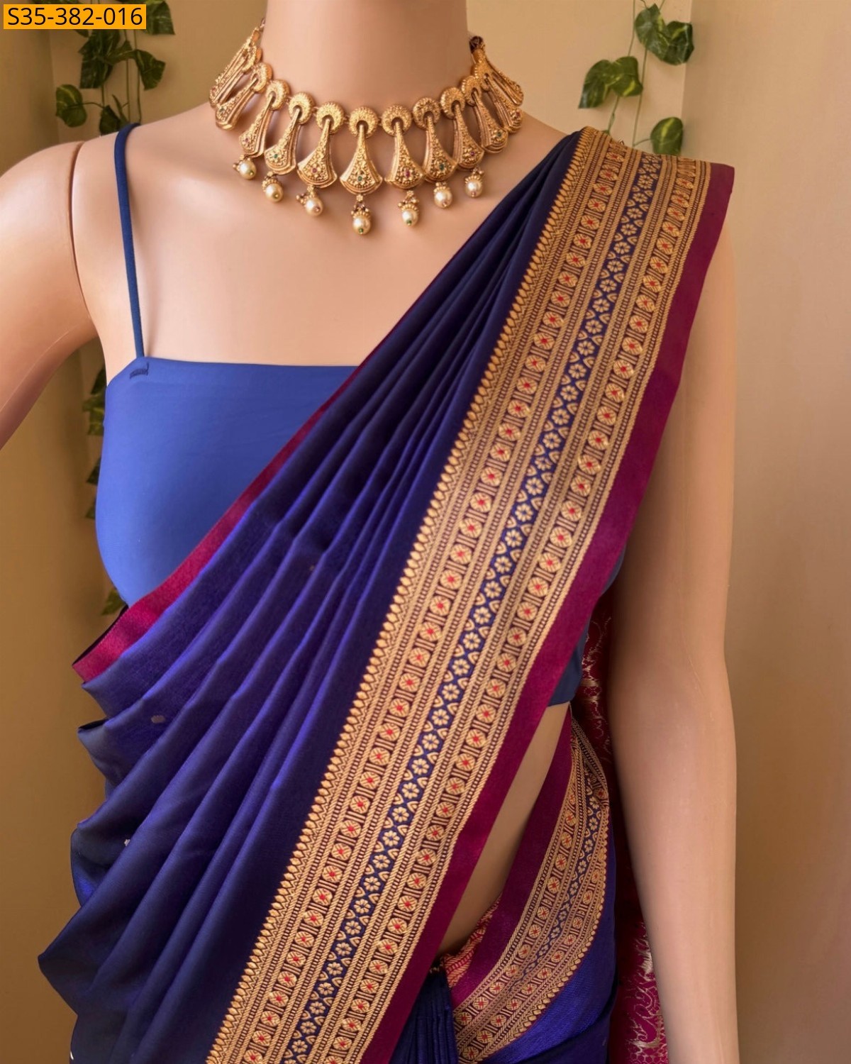 Navy Blue Fancy Soft banarasi silk saree